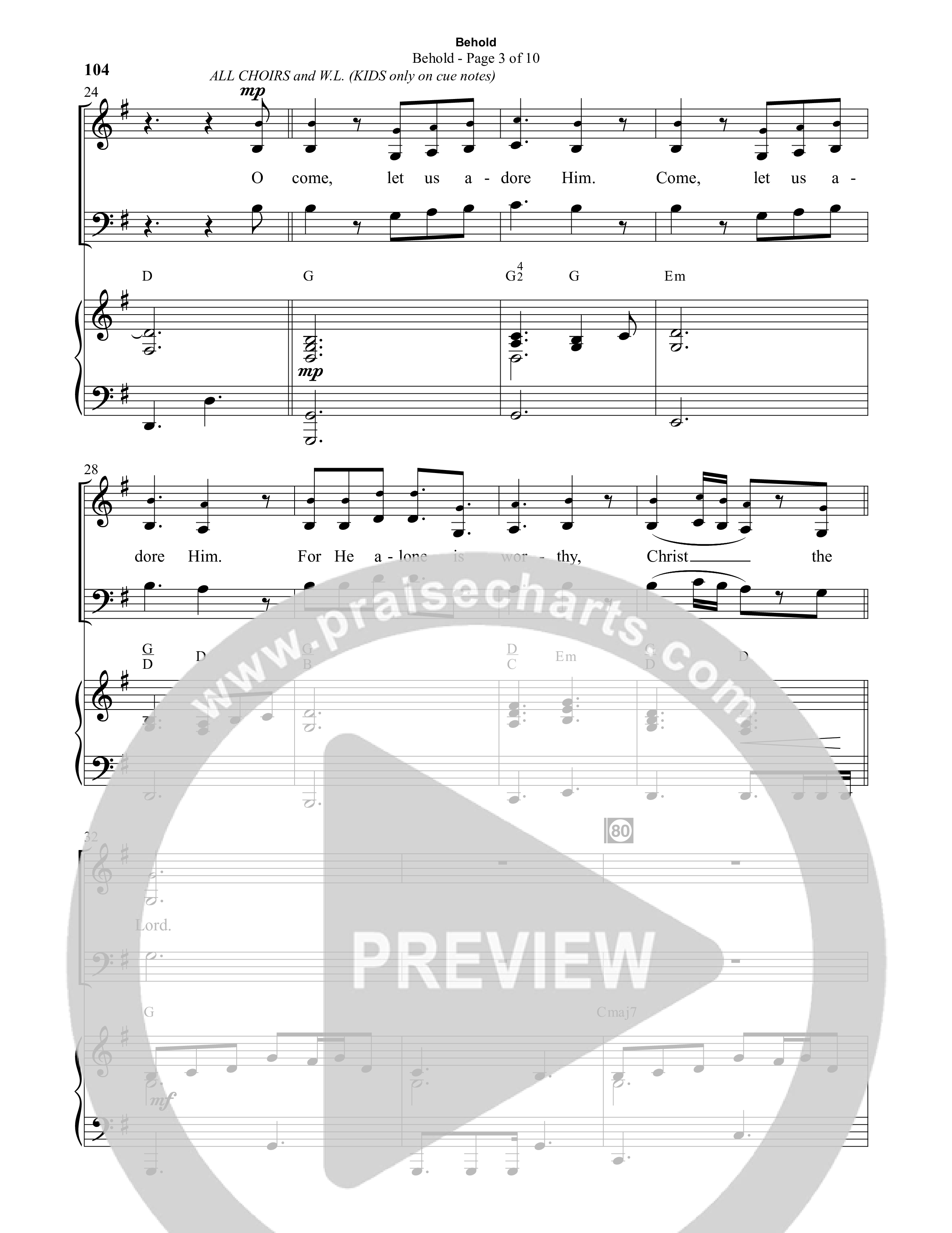 Behold (9 Song Choral Collection) Song 7 (Piano SATB) (Semsen Music / Arr. John Bolin / Orch. Cliff Duren)