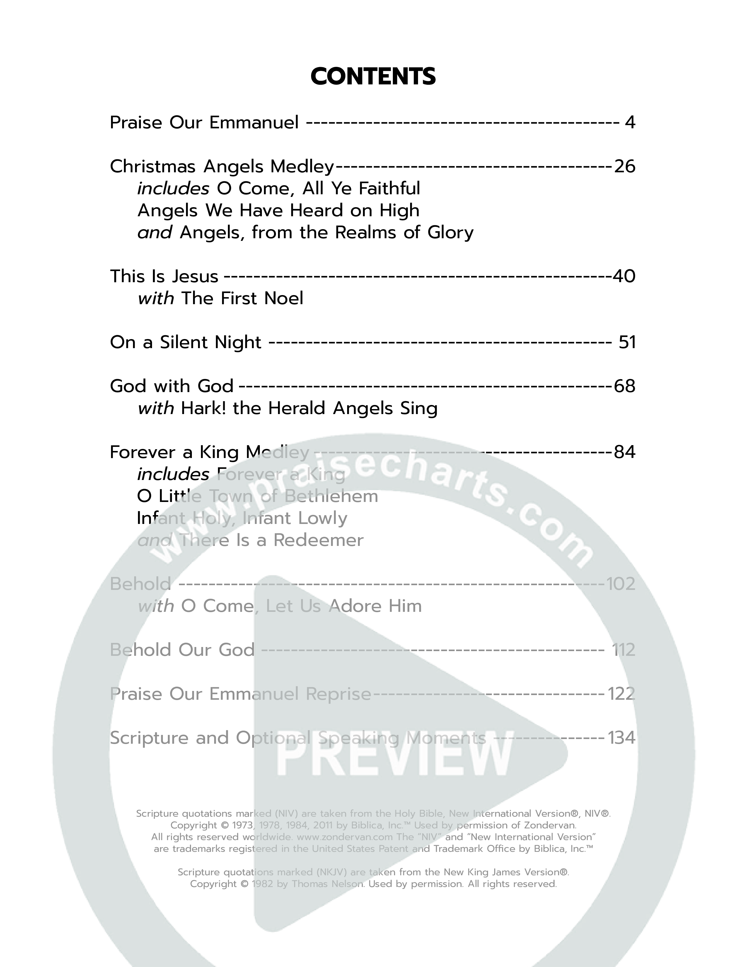 Behold (9 Song Choral Collection) Table Of Contents (Semsen Music / Arr. John Bolin / Orch. Cliff Duren)
