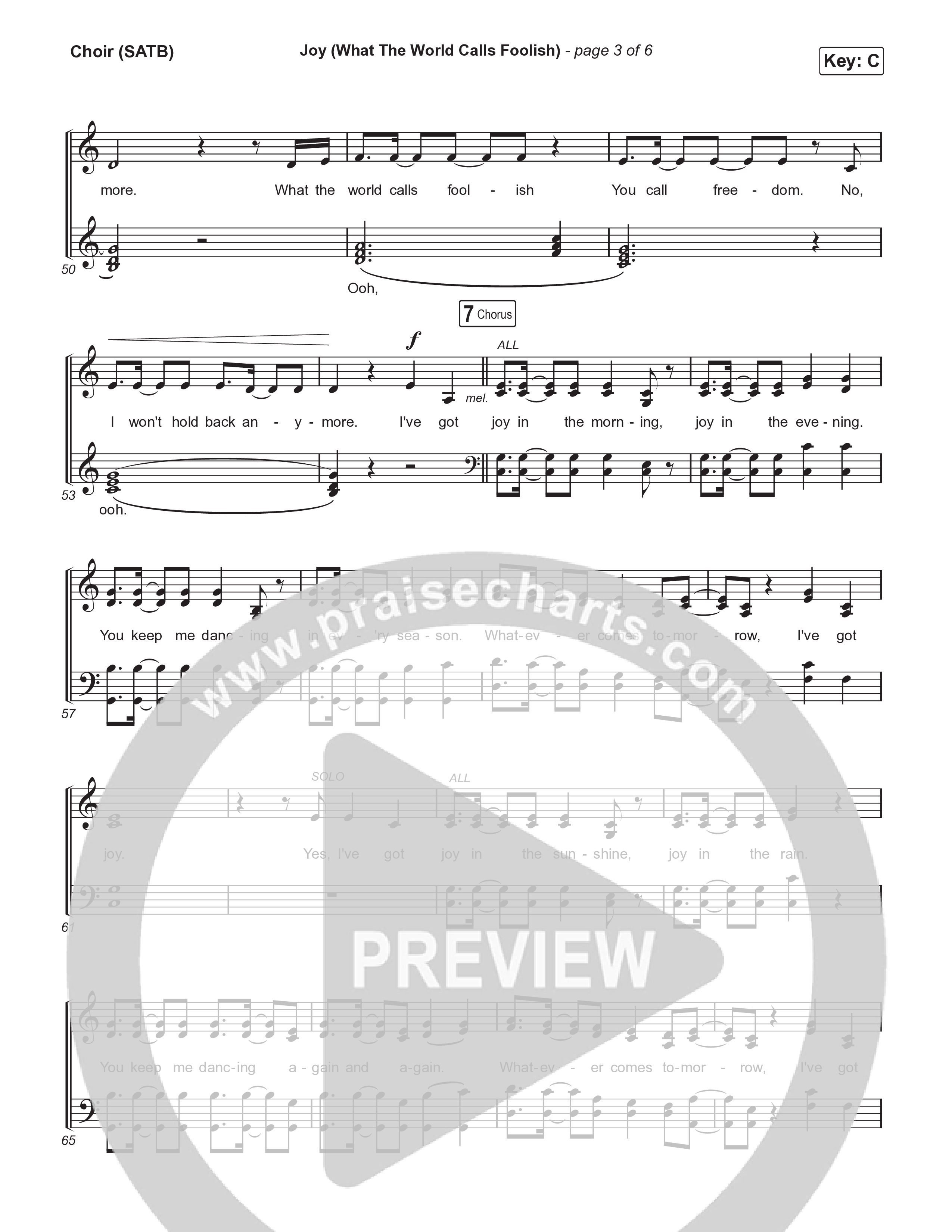 Joy (What The World Calls Foolish) Choir Sheet (SATB) (Martin Smith)