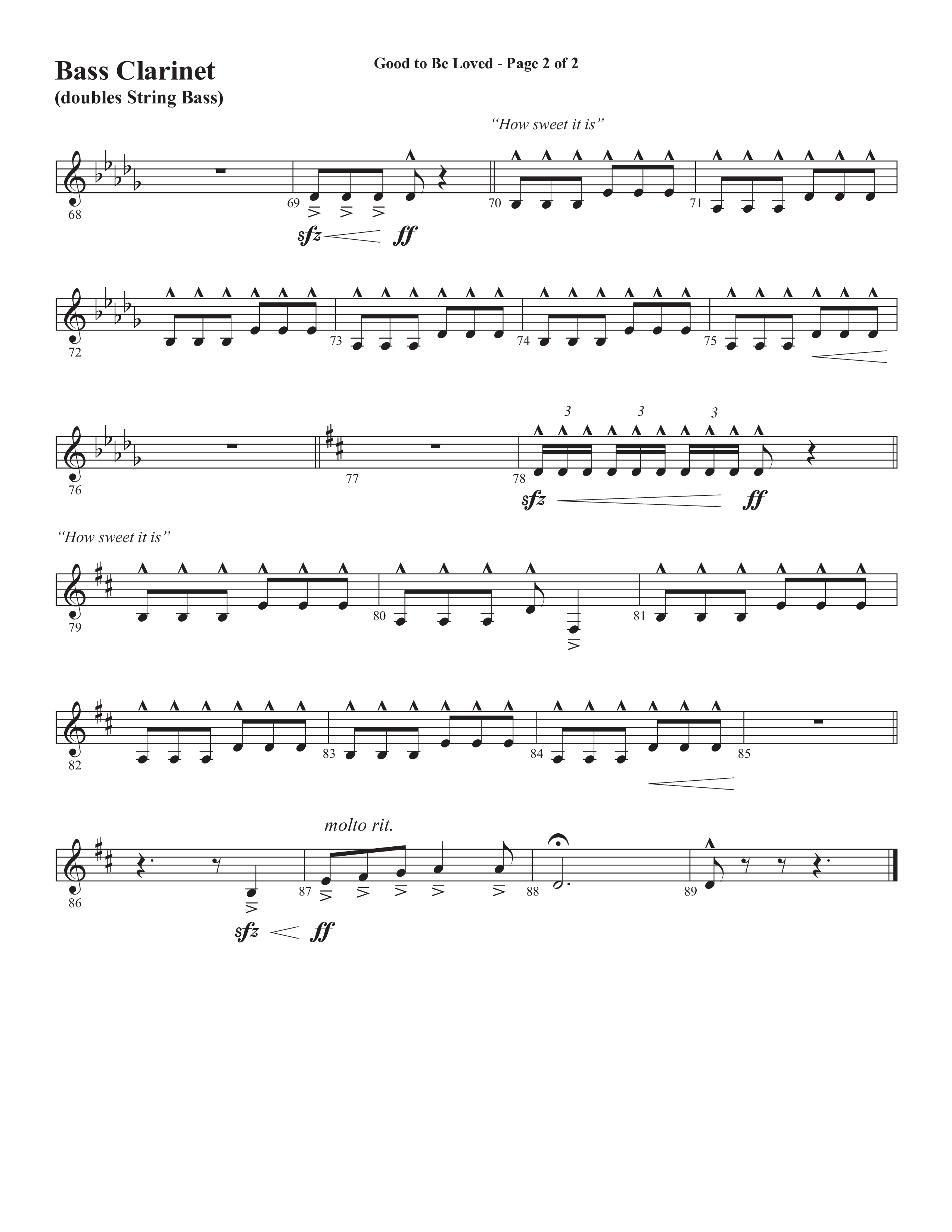 Good To Be Loved (Choral Anthem SATB) Bass Clarinet (Semsen Music / Arr. Cliff Duren)