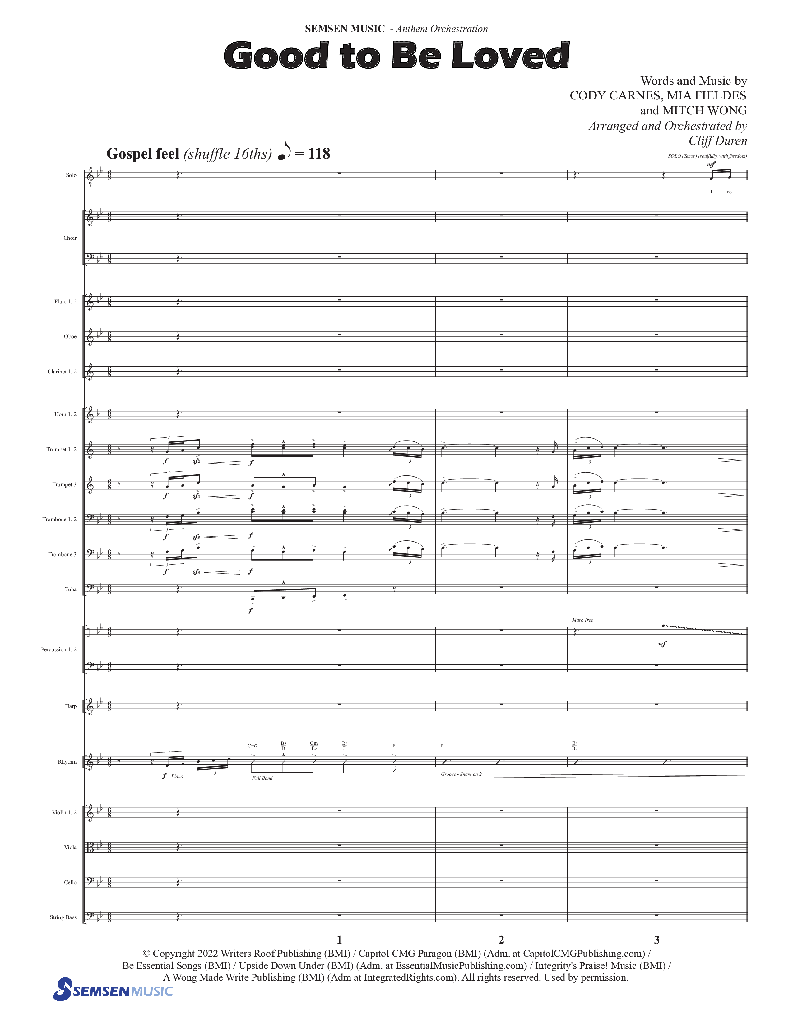 Good To Be Loved (Choral Anthem SATB) Conductor's Score (Semsen Music / Arr. Cliff Duren)