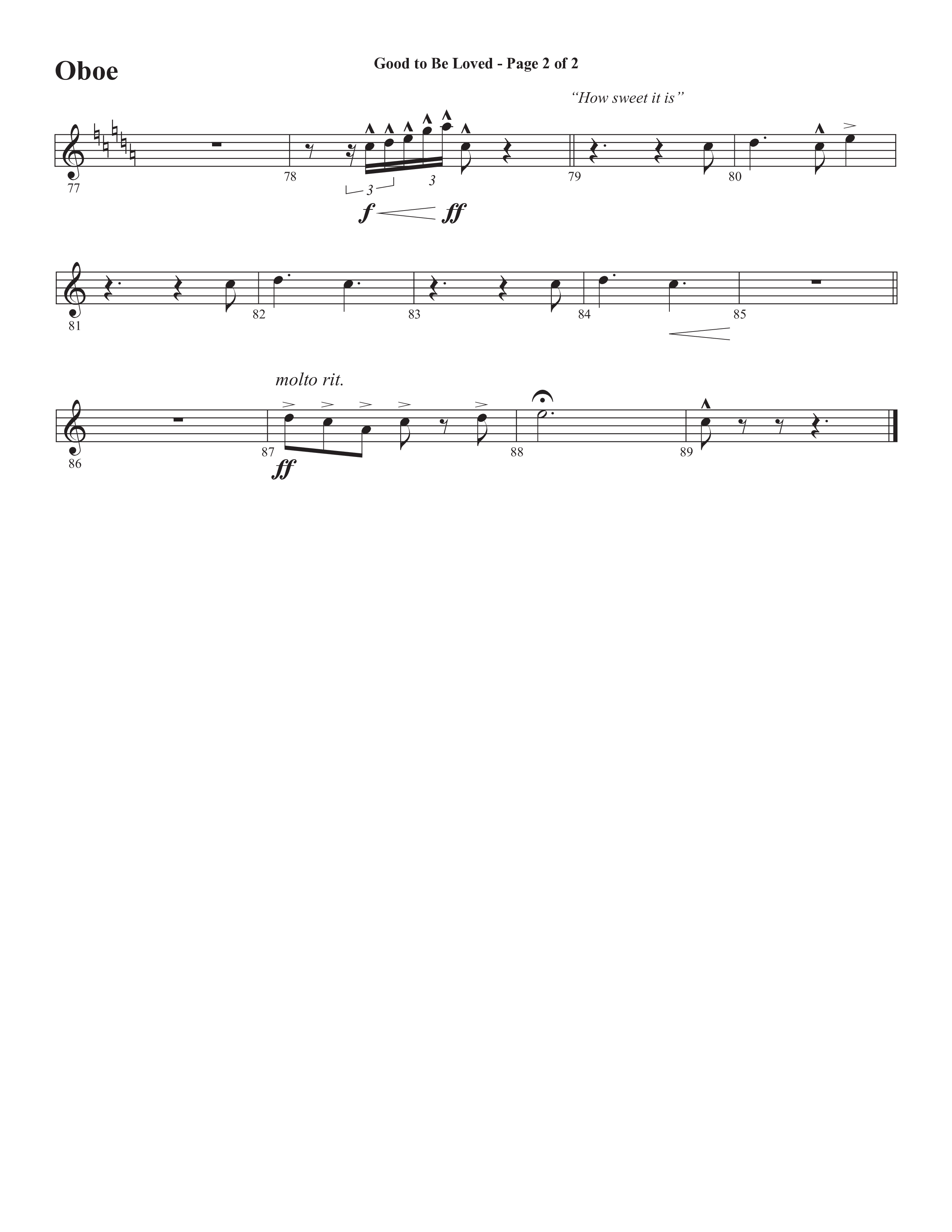 Good To Be Loved (Choral Anthem SATB) Oboe (Semsen Music / Arr. Cliff Duren)