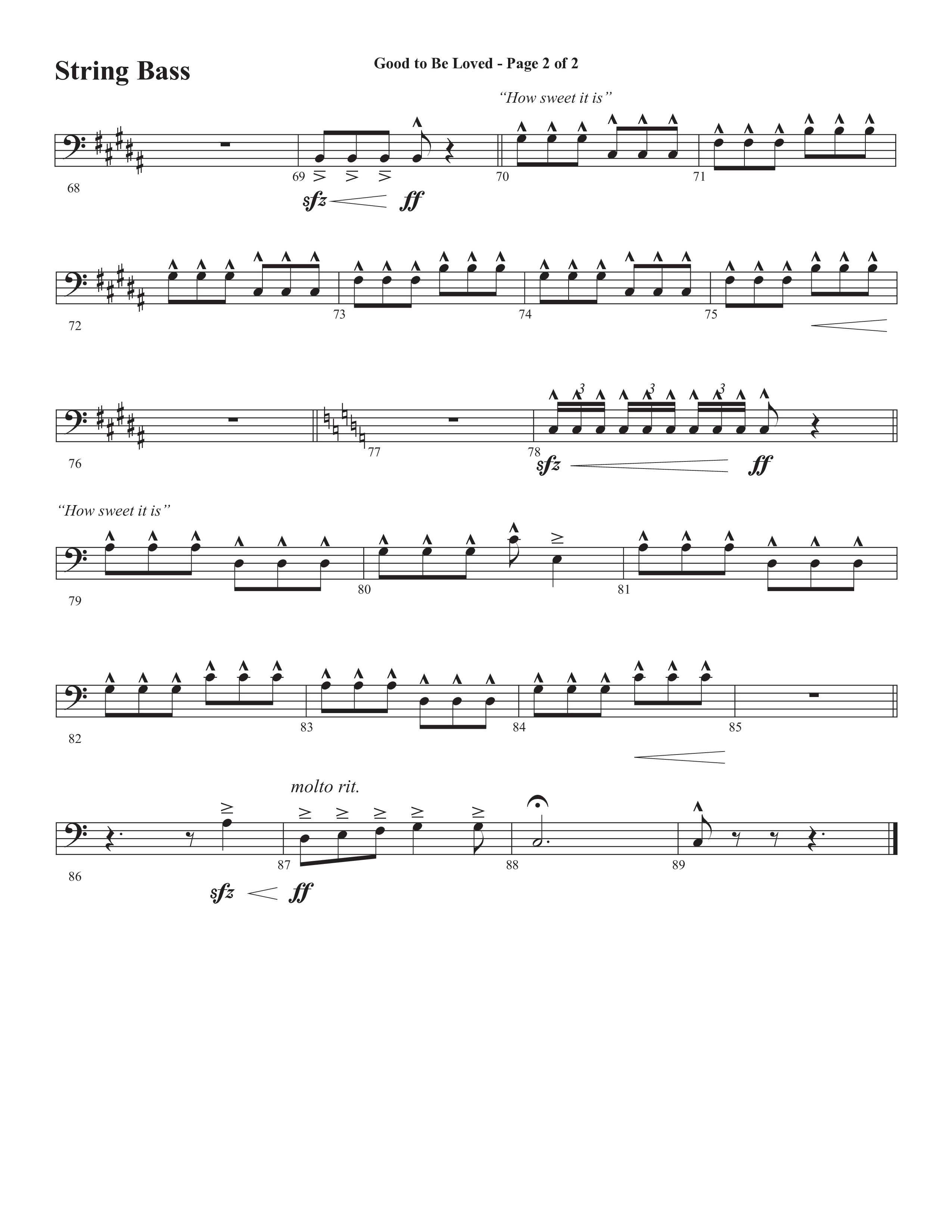 Good To Be Loved (Choral Anthem SATB) String Bass (Semsen Music / Arr. Cliff Duren)