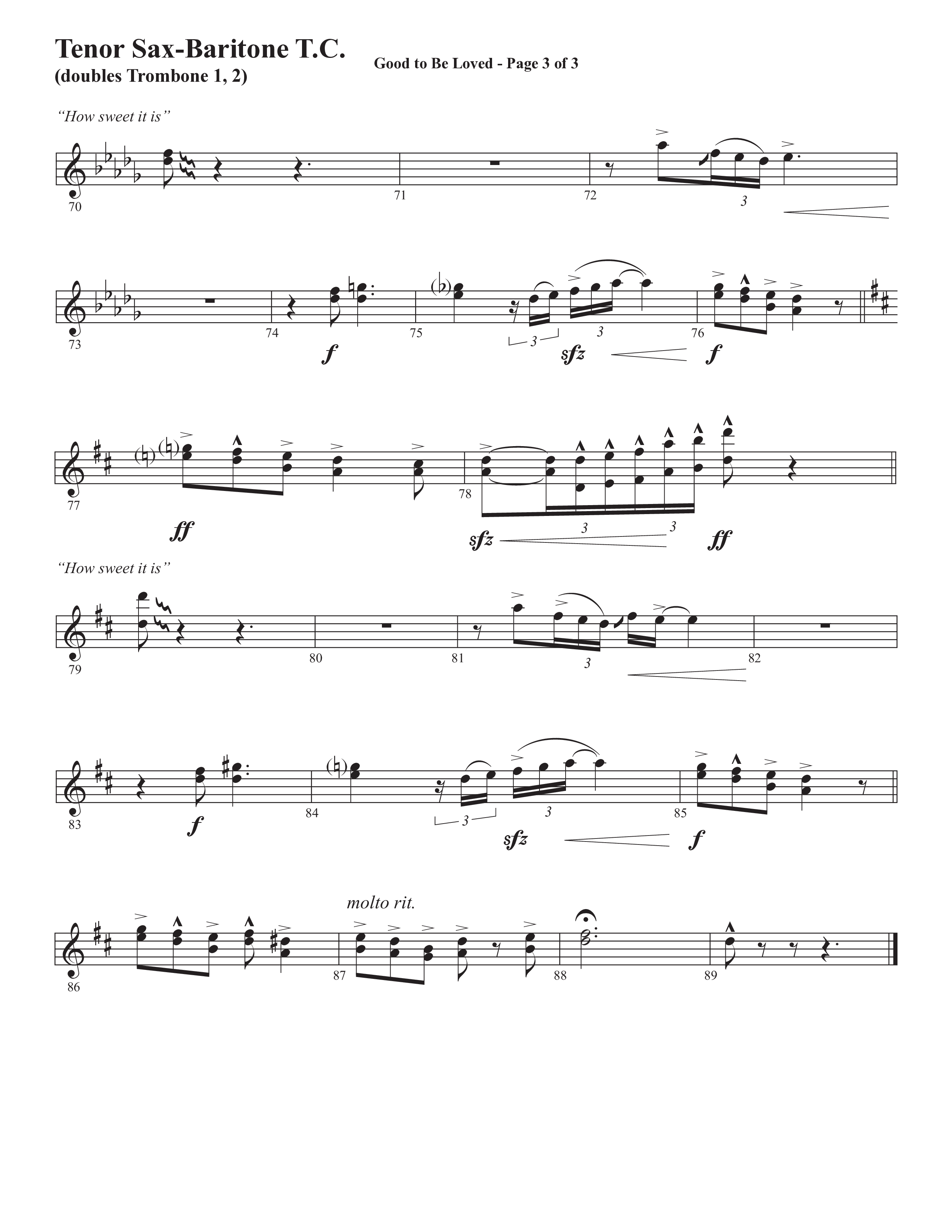 Good To Be Loved (Choral Anthem SATB) Tenor Sax/Baritone T.C. (Semsen Music / Arr. Cliff Duren)