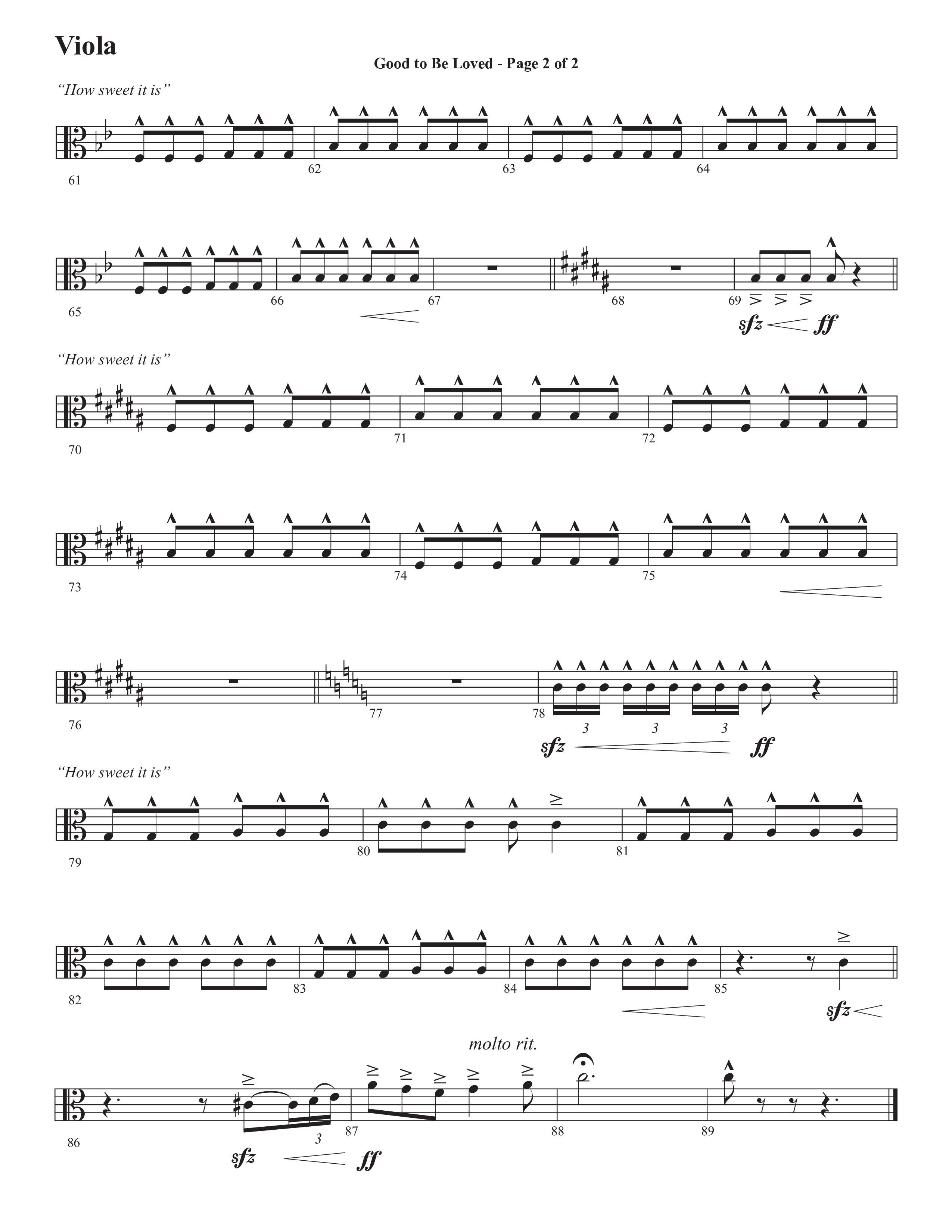 Good To Be Loved (Choral Anthem SATB) Viola (Semsen Music / Arr. Cliff Duren)