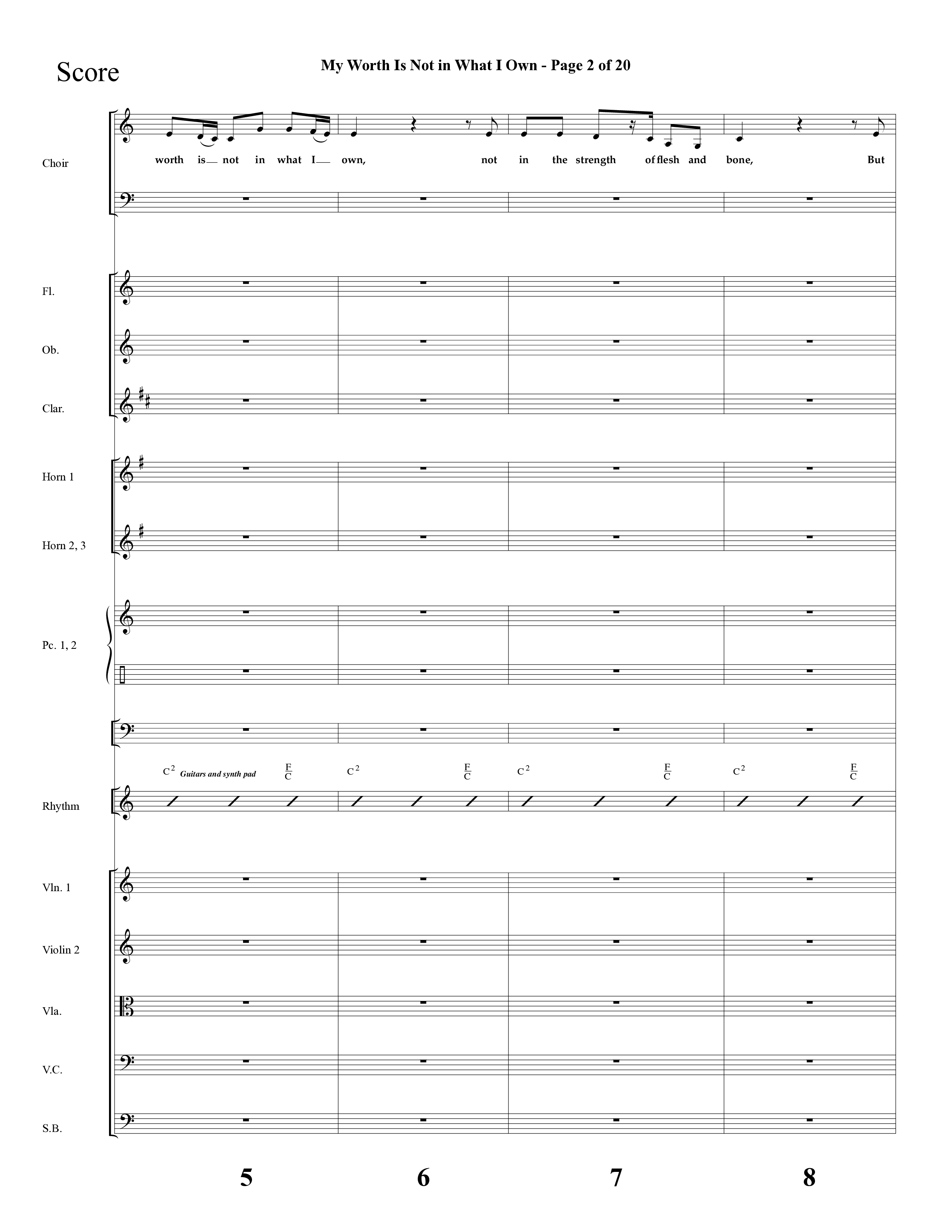 My Worth Is Not In What I Own (Choral Anthem SATB) Conductor's Score (Lifeway Choral / Arr. David Hamilton)