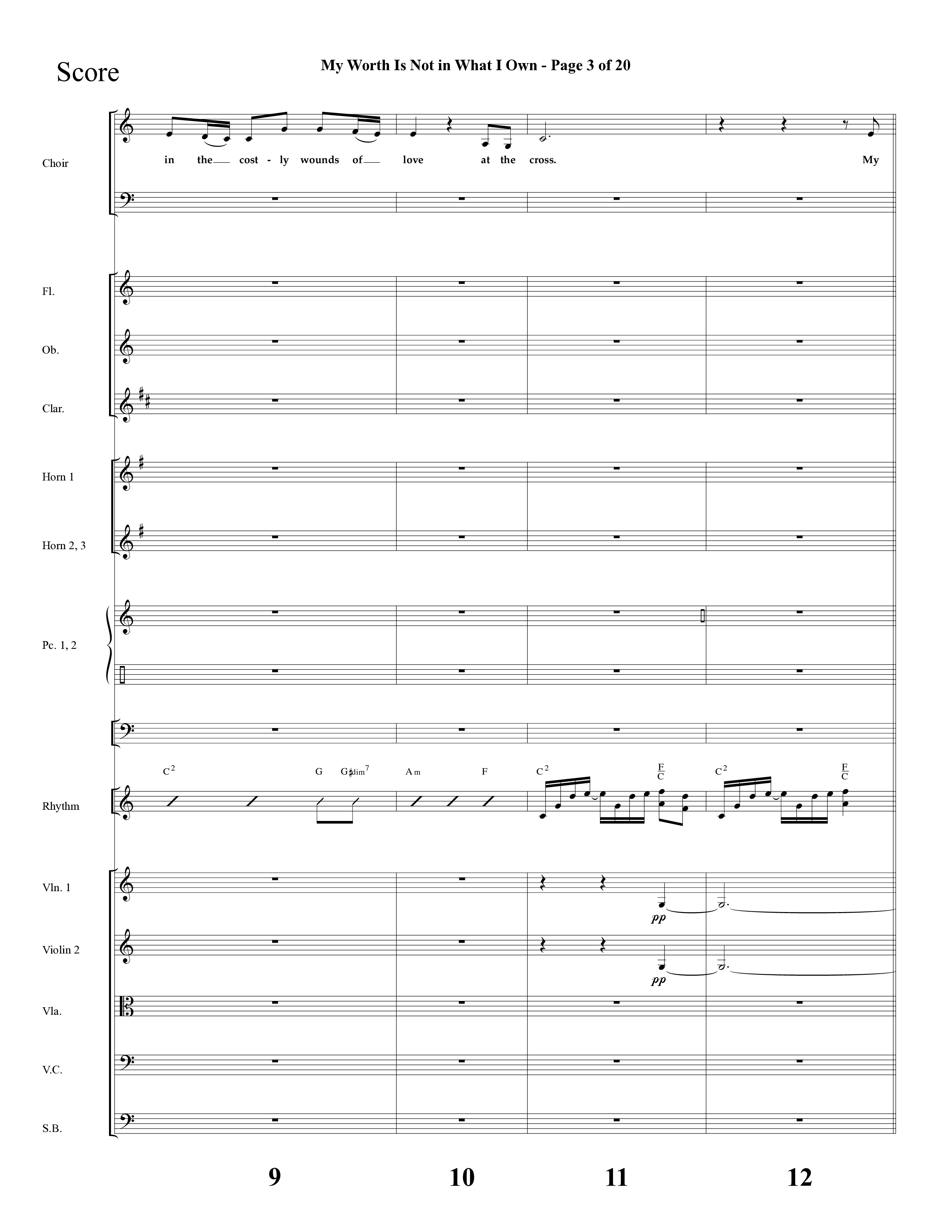 My Worth Is Not In What I Own (Choral Anthem SATB) Orchestration (Lifeway Choral / Arr. David Hamilton)