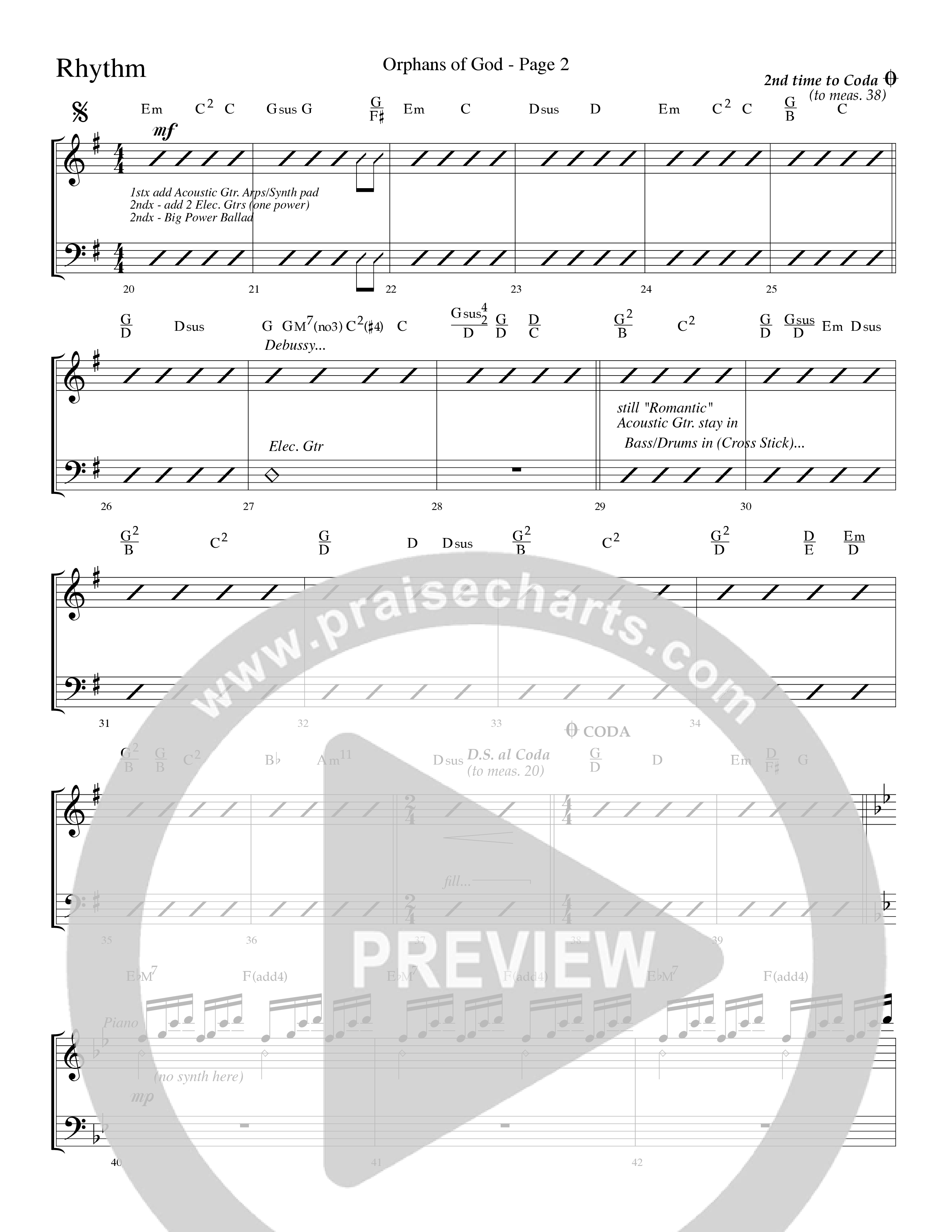 Orphans Of God (Choral Anthem SATB) Lead Melody & Rhythm (Lifeway Choral / Arr. Dave Williamson)