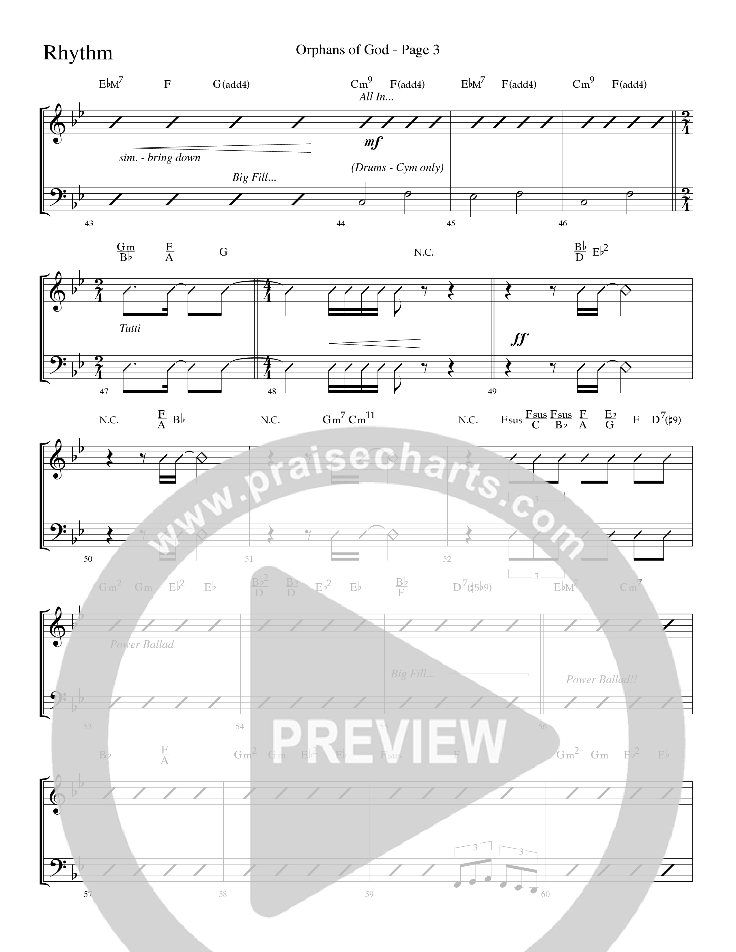 Orphans Of God (Choral Anthem SATB) Lead Melody & Rhythm (Lifeway Choral / Arr. Dave Williamson)