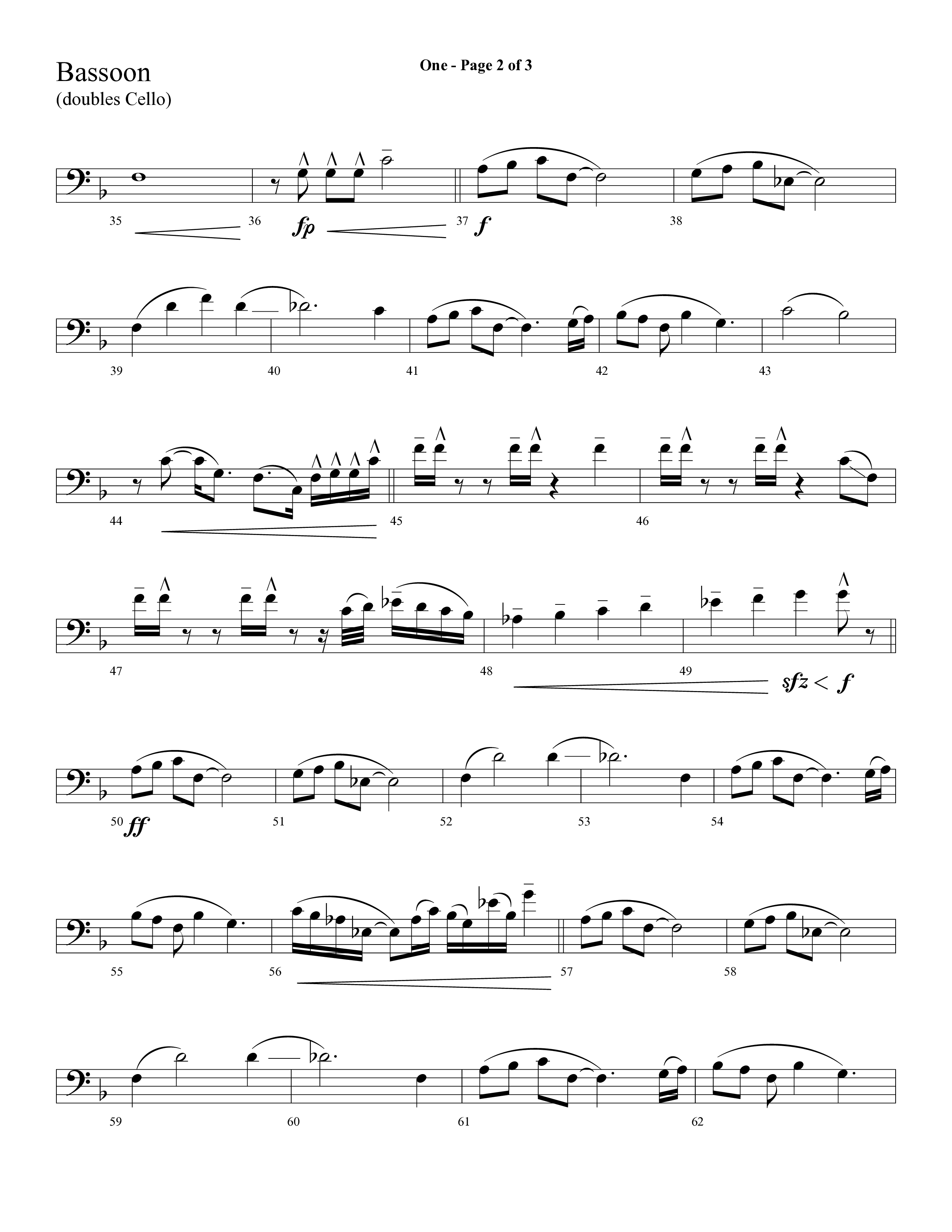 One (Choral Anthem SATB) Bassoon (Lifeway Choral)