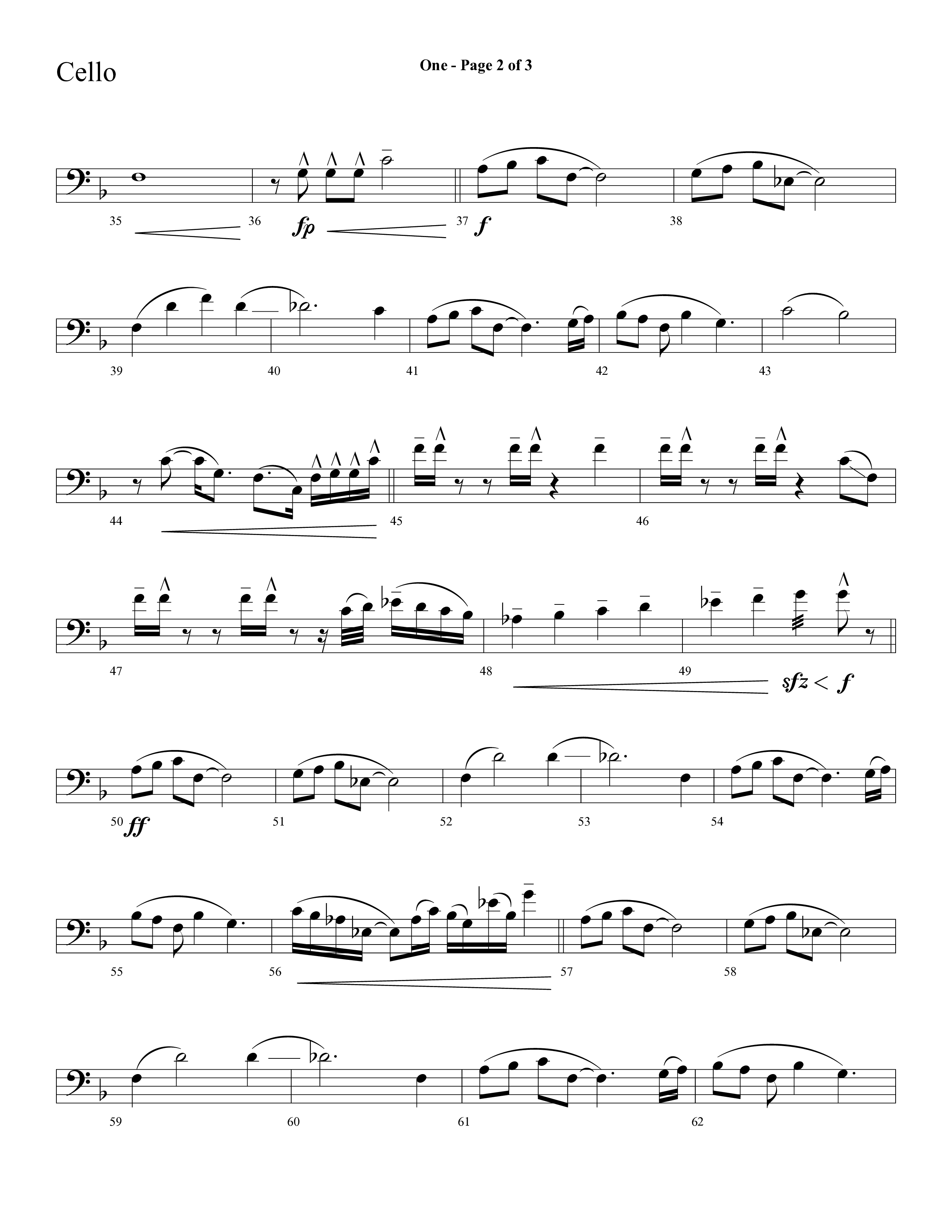 One (Choral Anthem SATB) Cello (Lifeway Choral)