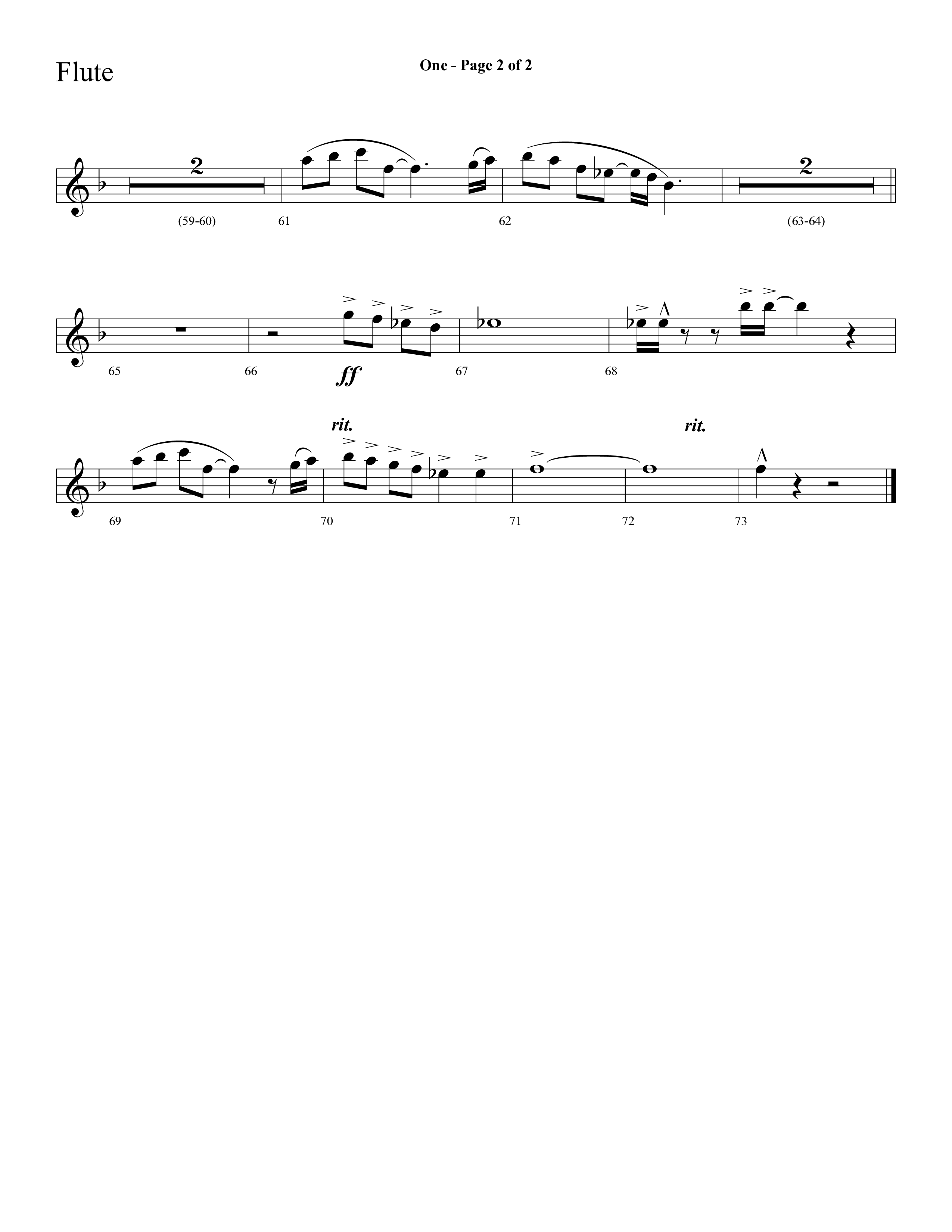 One (Choral Anthem SATB) Flute (Lifeway Choral)