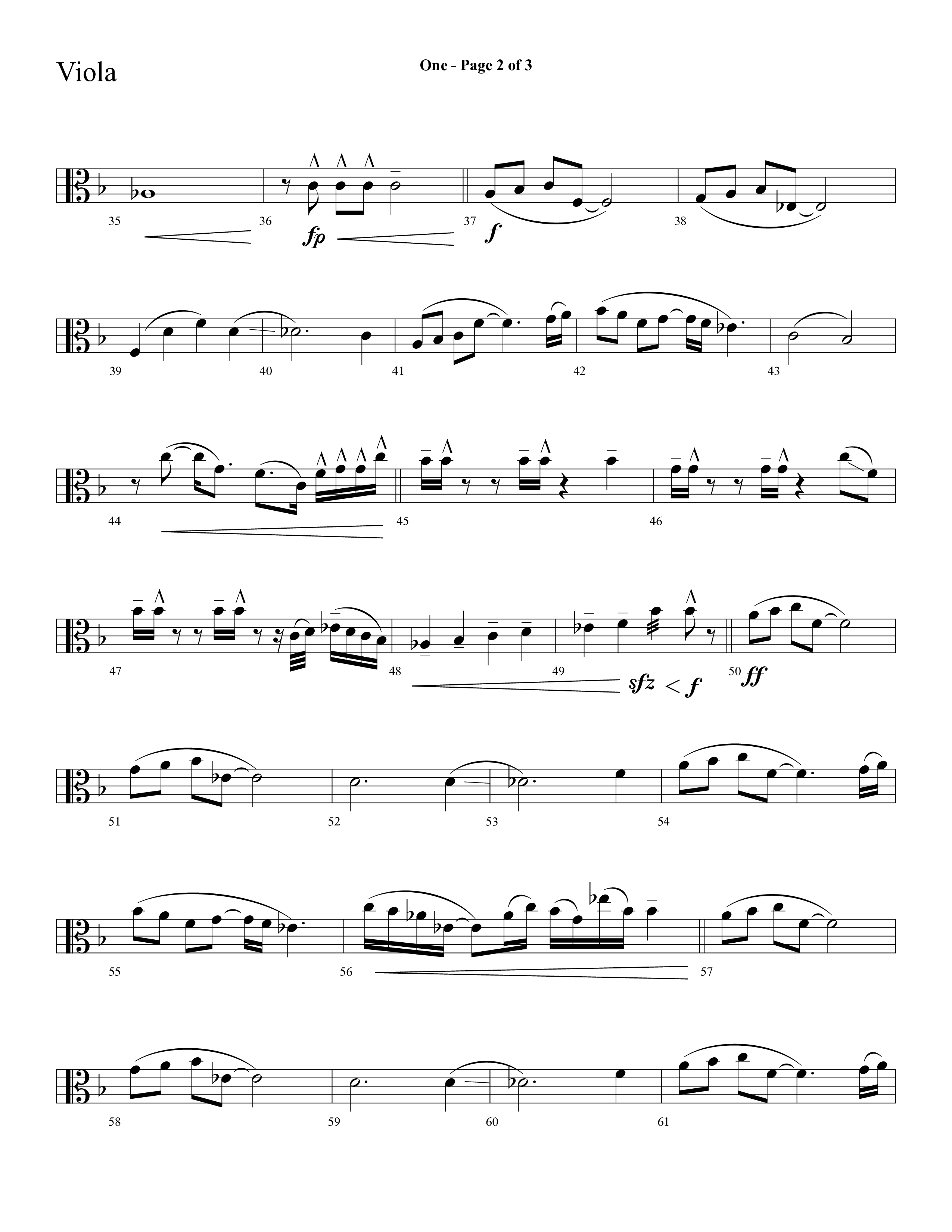 One (Choral Anthem SATB) Viola (Lifeway Choral)