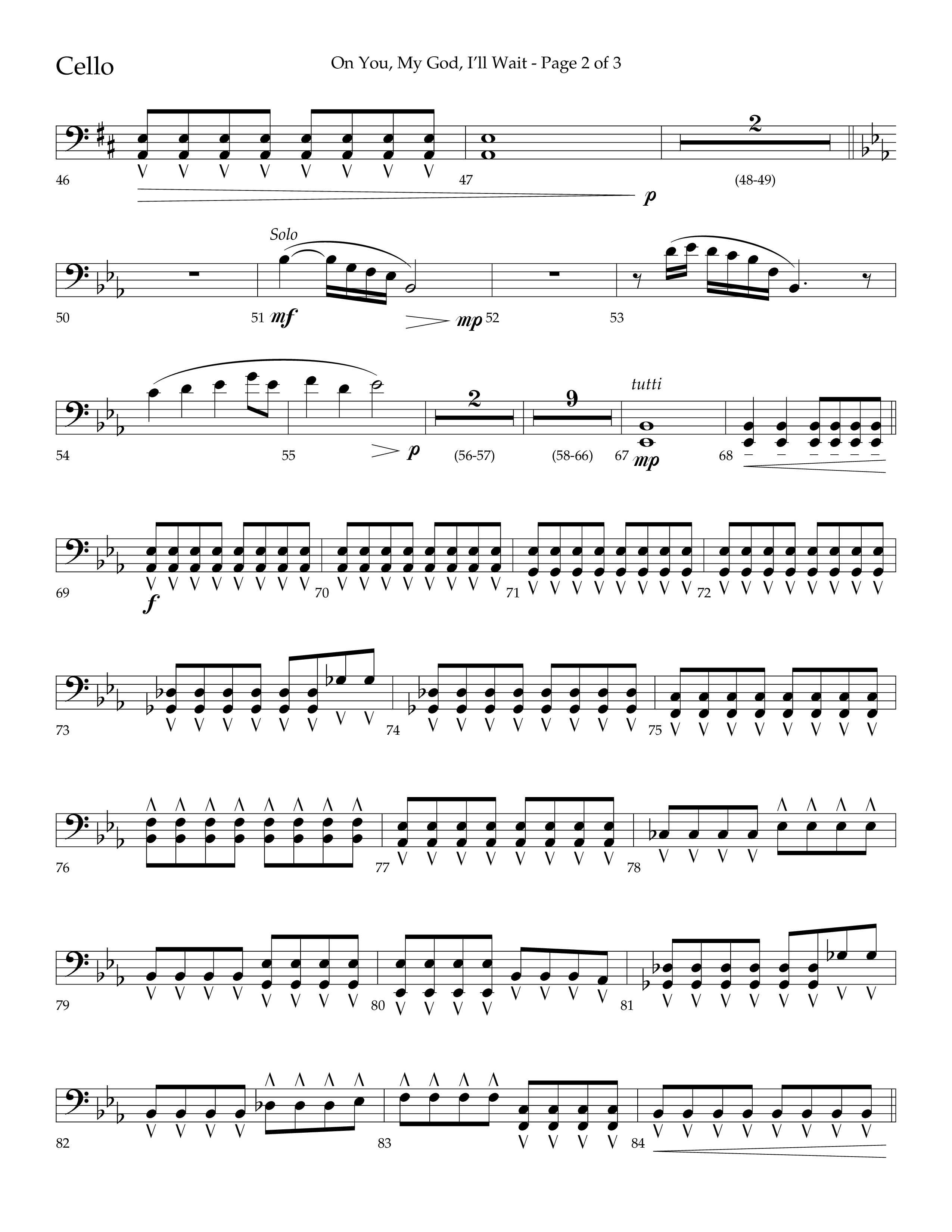 On You My God I'll Wait (Choral Anthem SATB) Cello (Lifeway Choral / Arr. Craig Adams / Arr. Mike Harland)