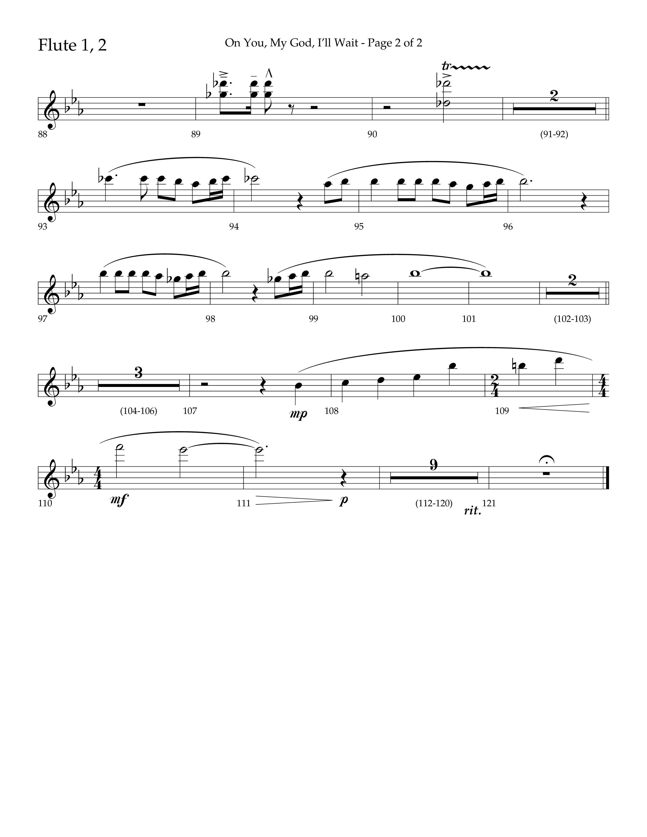 On You My God I'll Wait (Choral Anthem SATB) Flute 1/2 (Lifeway Choral / Arr. Craig Adams / Arr. Mike Harland)