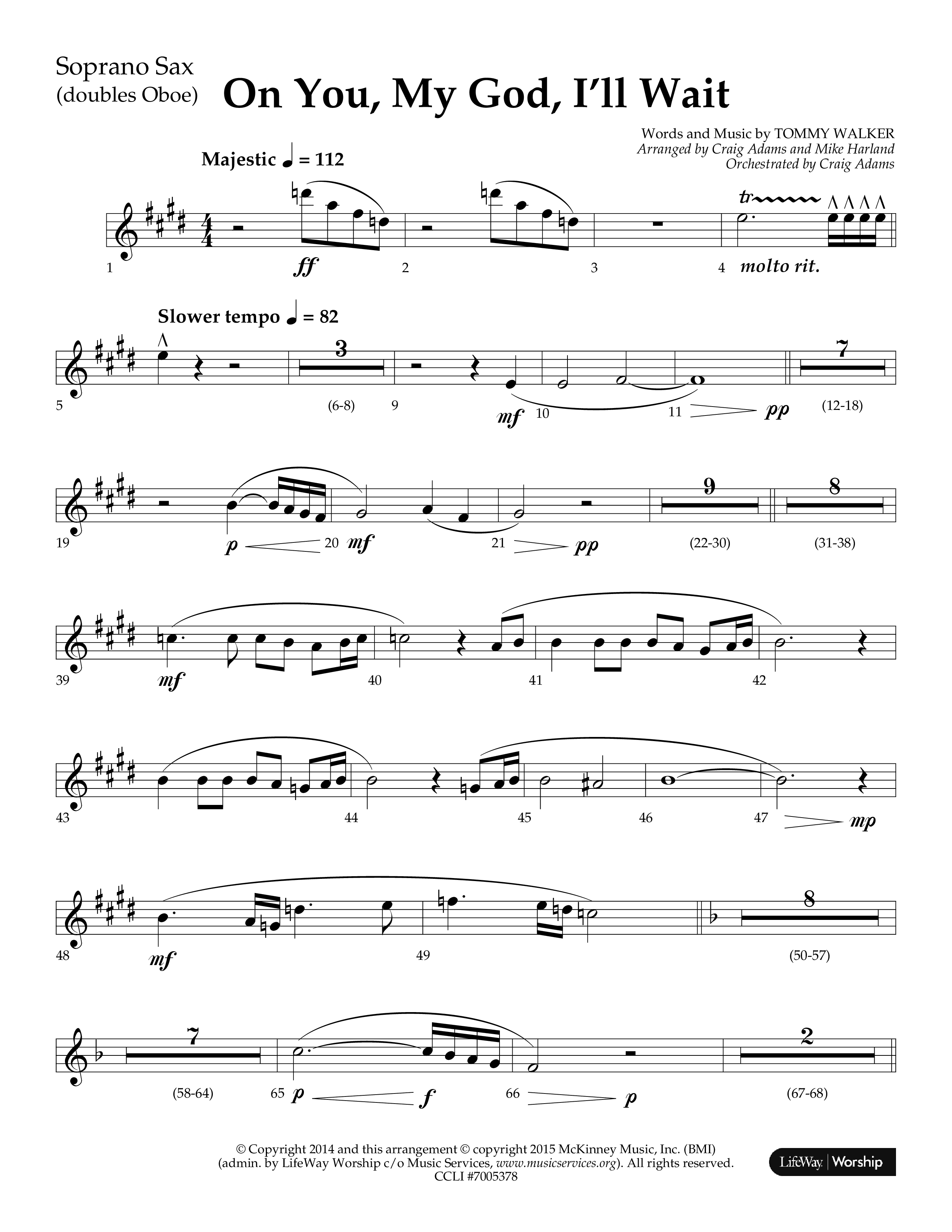 On You My God I'll Wait (Choral Anthem SATB) Soprano Sax (Lifeway Choral / Arr. Craig Adams / Arr. Mike Harland)