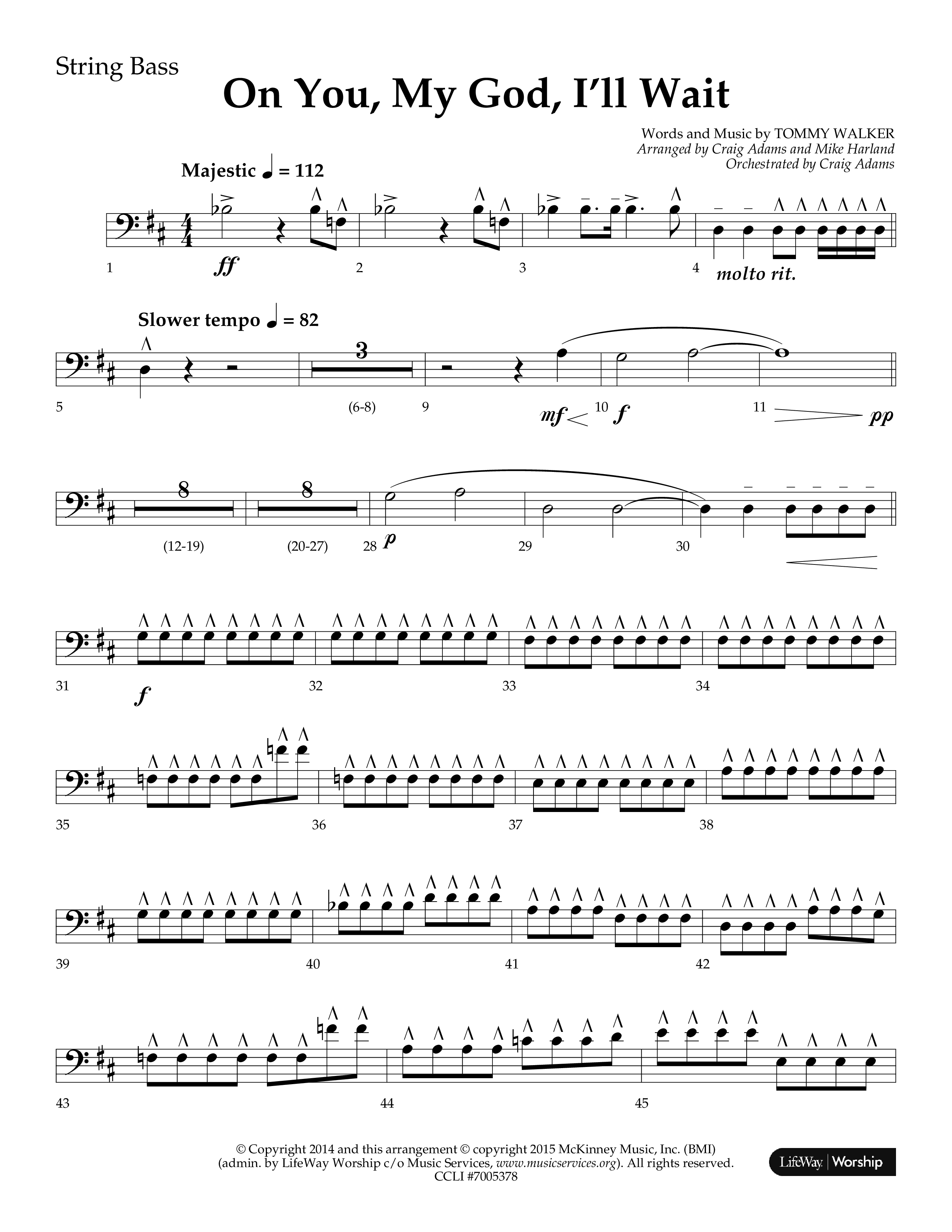 On You My God I'll Wait (Choral Anthem SATB) String Bass (Lifeway Choral / Arr. Craig Adams / Arr. Mike Harland)