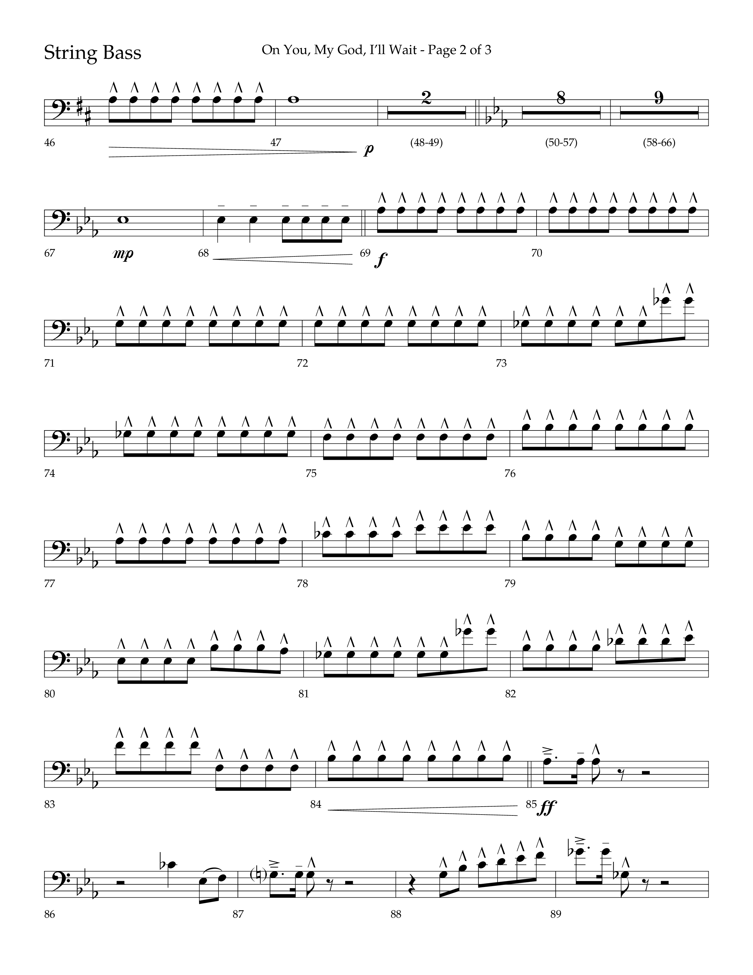 On You My God I'll Wait (Choral Anthem SATB) String Bass (Lifeway Choral / Arr. Craig Adams / Arr. Mike Harland)