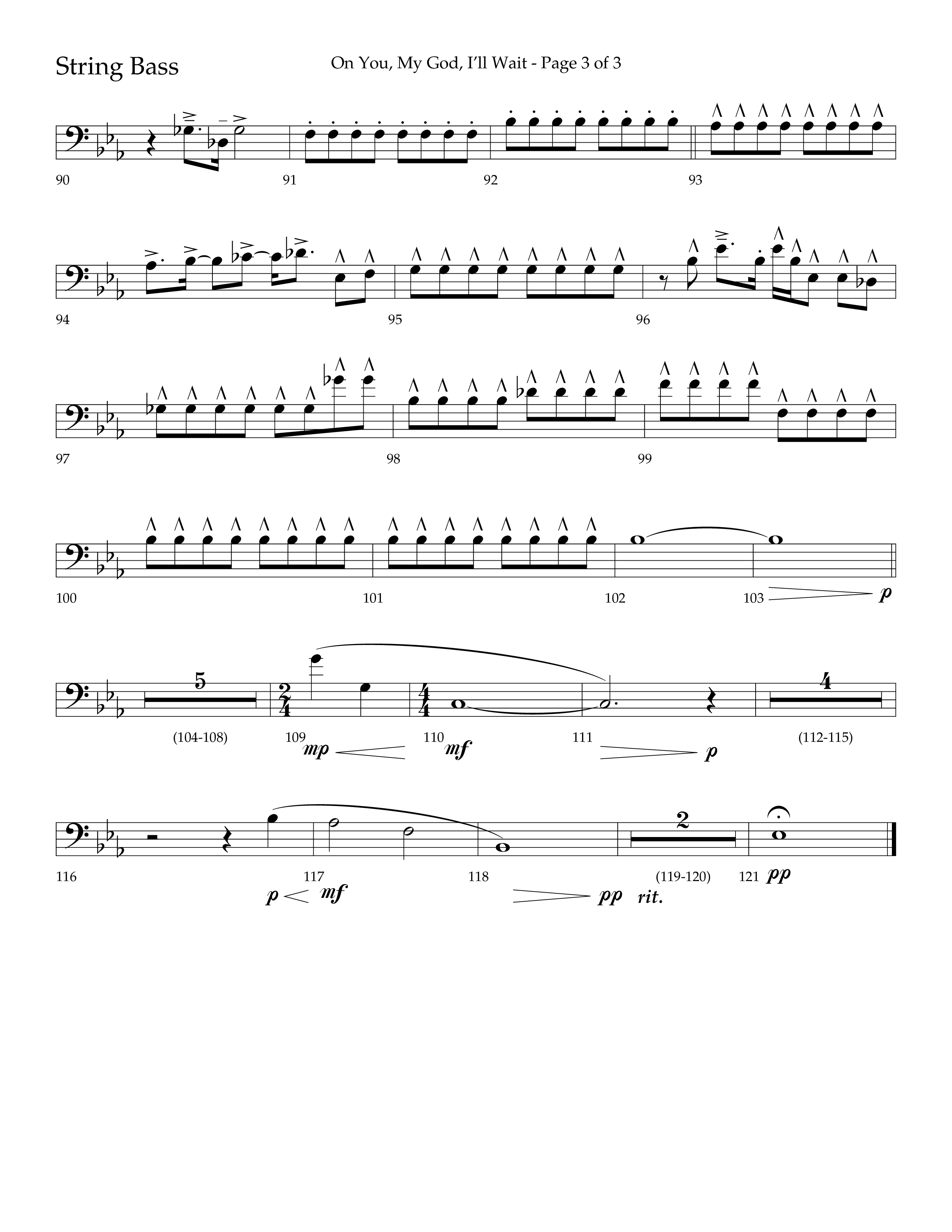 On You My God I'll Wait (Choral Anthem SATB) String Bass (Lifeway Choral / Arr. Craig Adams / Arr. Mike Harland)