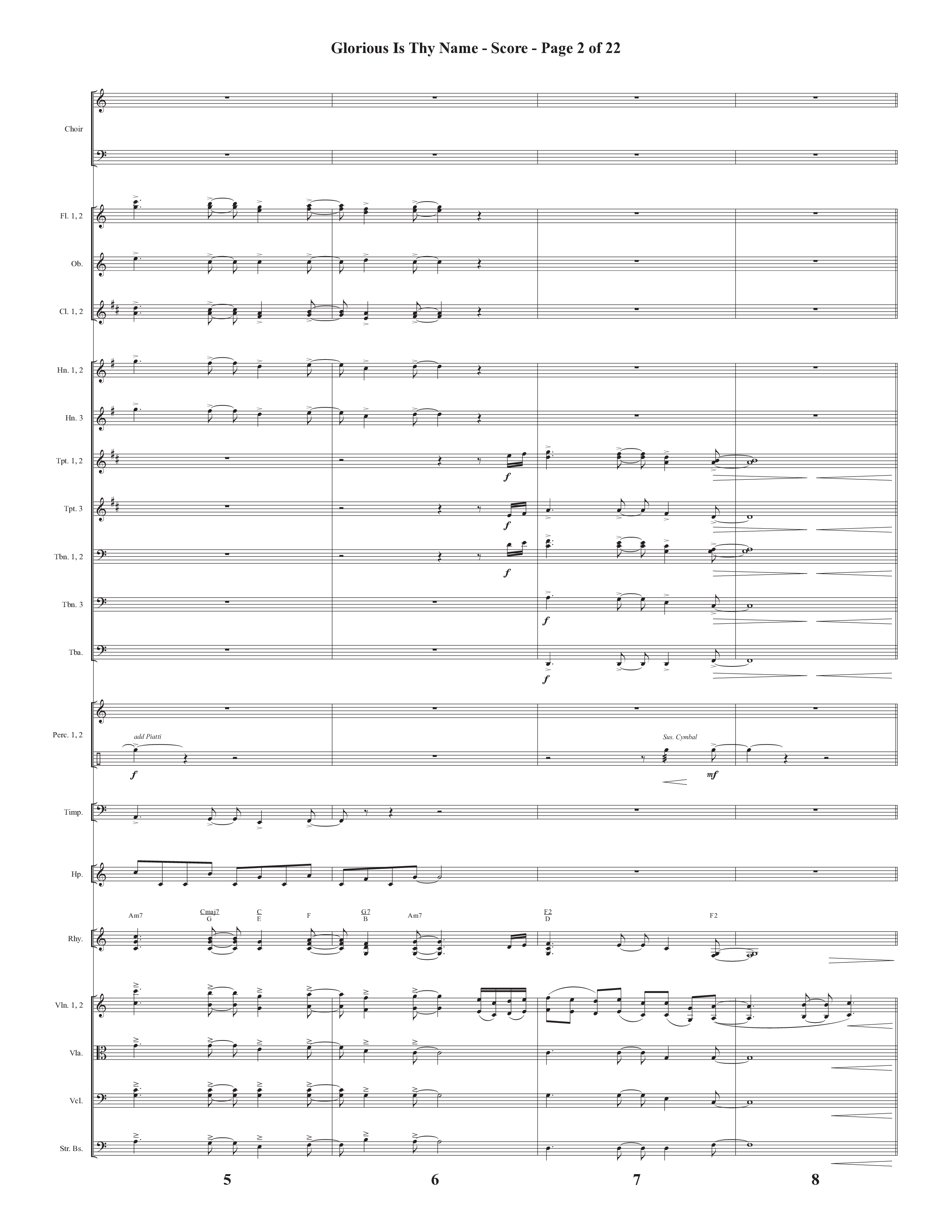 Glorious Is Thy Name (with Your Name) (Choral Anthem SATB) Conductor's Score (Semsen Music / Arr. John Bolin / Orch. Cliff Duren)
