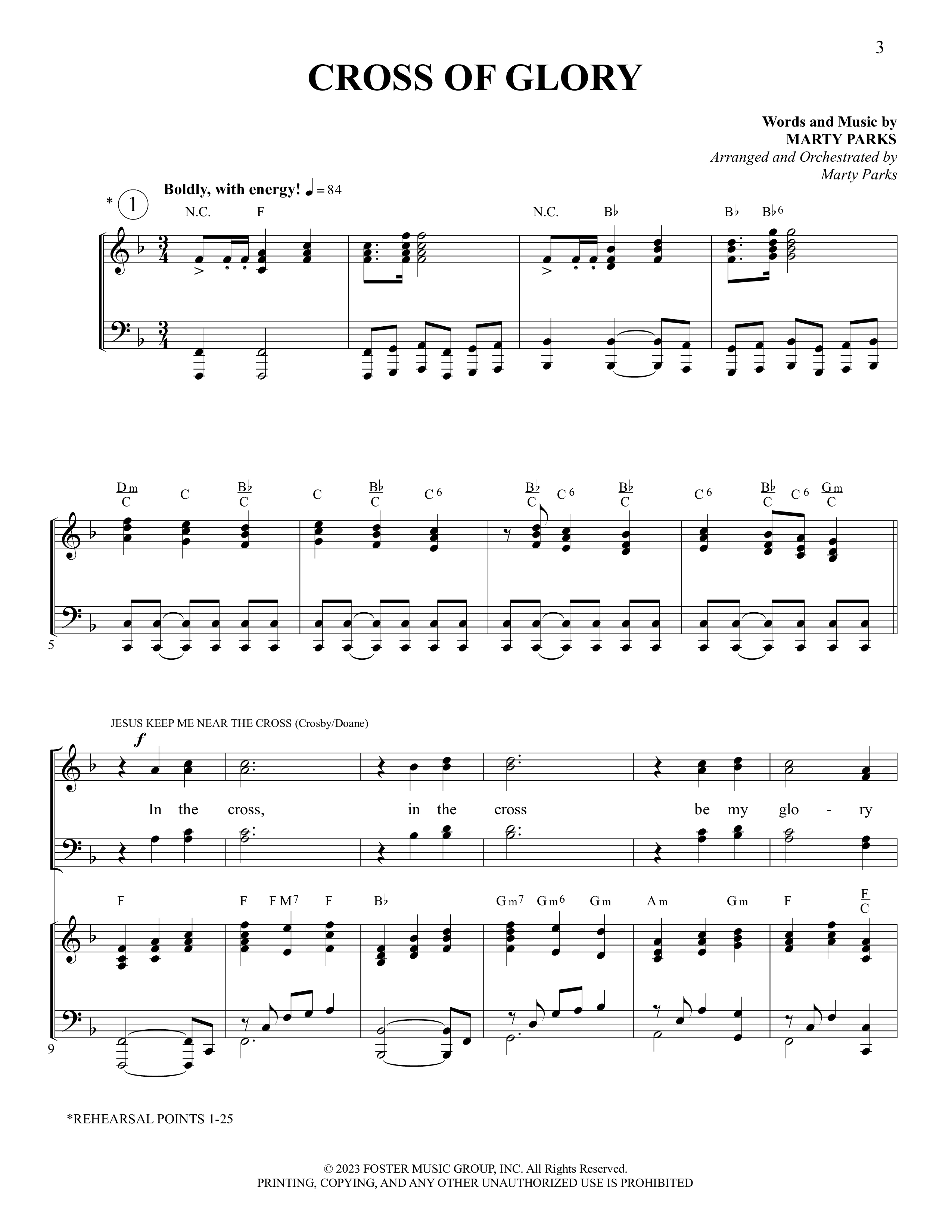 Glorious Cross (5 Song Choral Collection) Song 1 (Piano SATB) (Foster Music Group / Arr. Marty Parks)