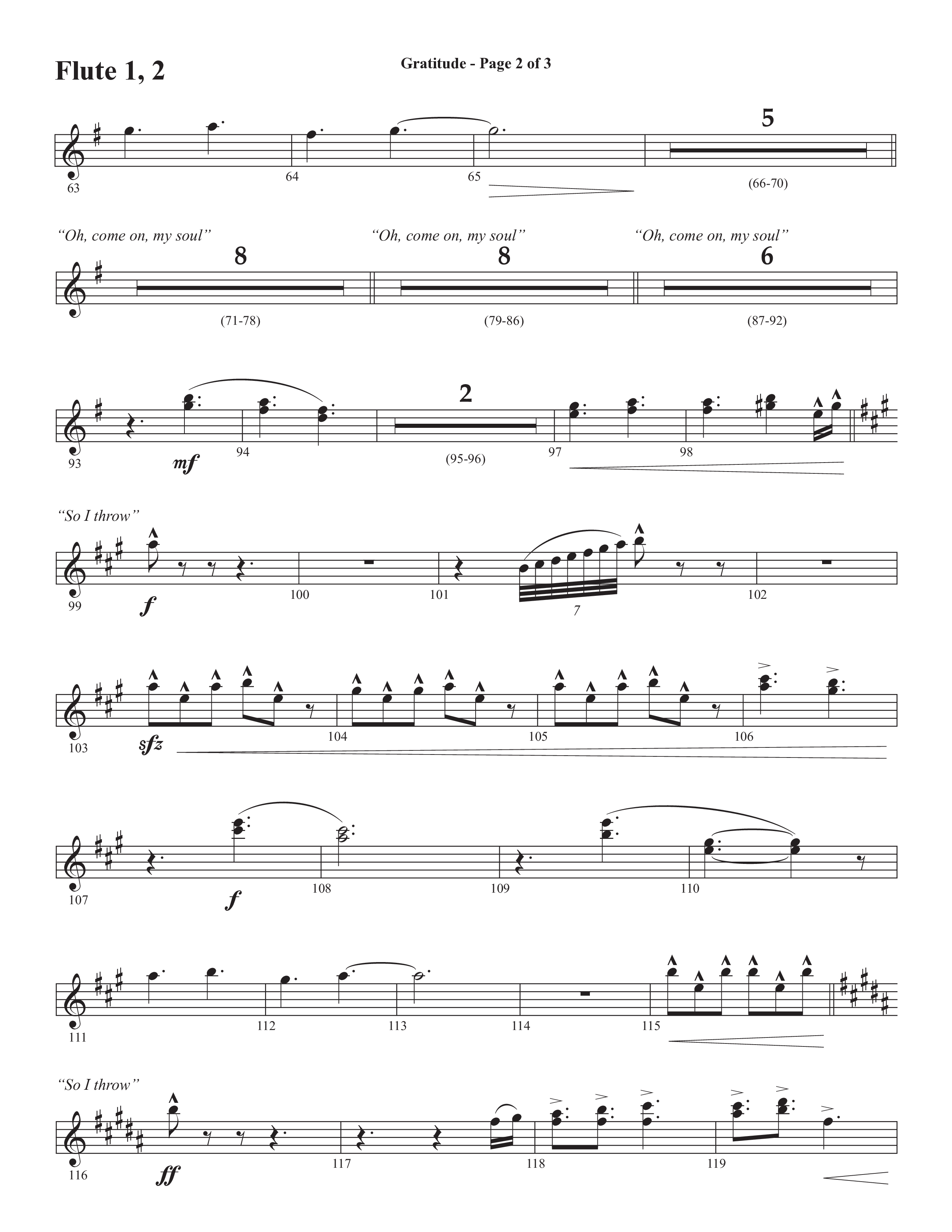 Gratitude (Choral Anthem SATB) Flute 1/2 (Semsen Music / Arr. John Bolin / Orch. Cliff Duren)
