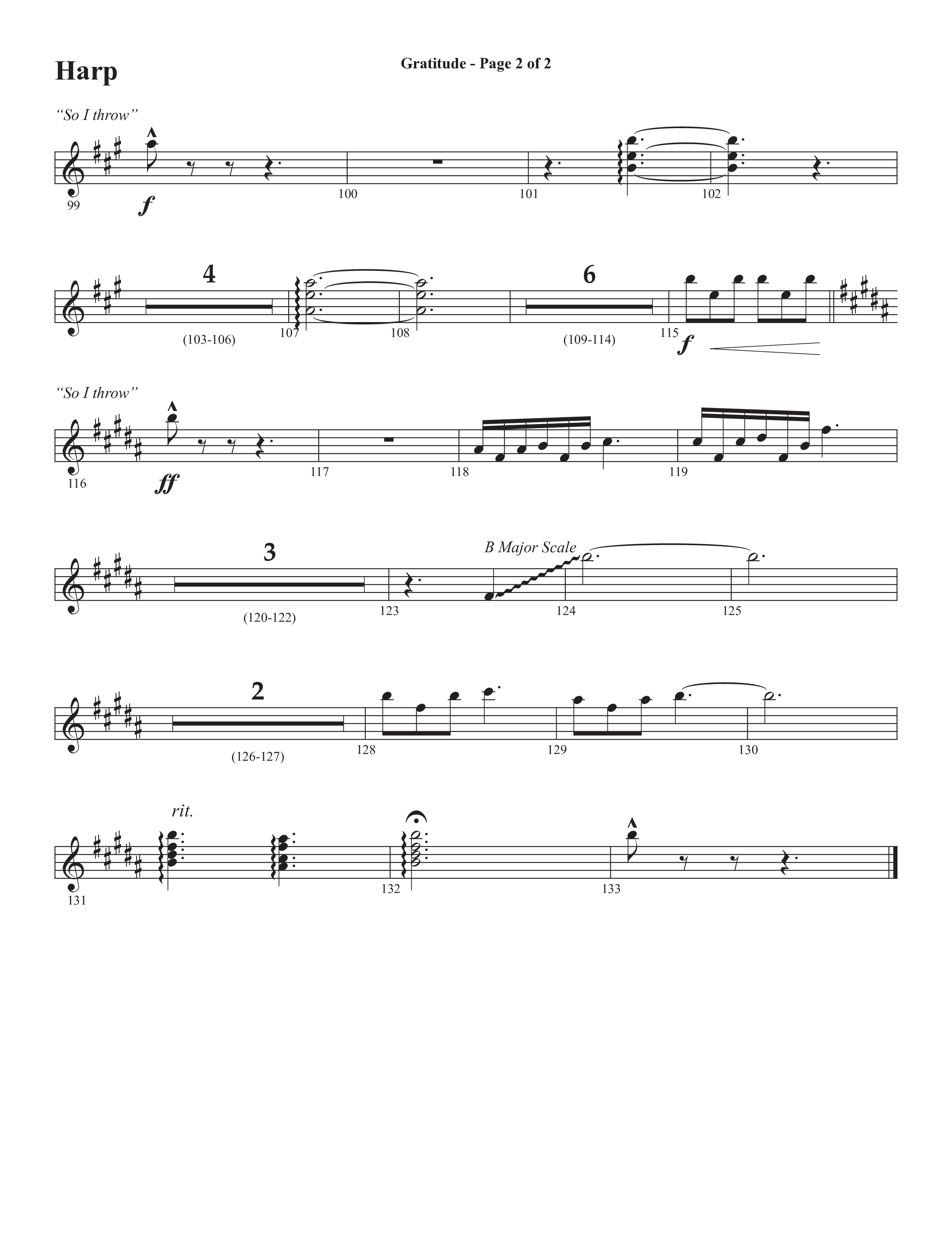 Gratitude (Choral Anthem SATB) Harp (Semsen Music / Arr. John Bolin / Orch. Cliff Duren)