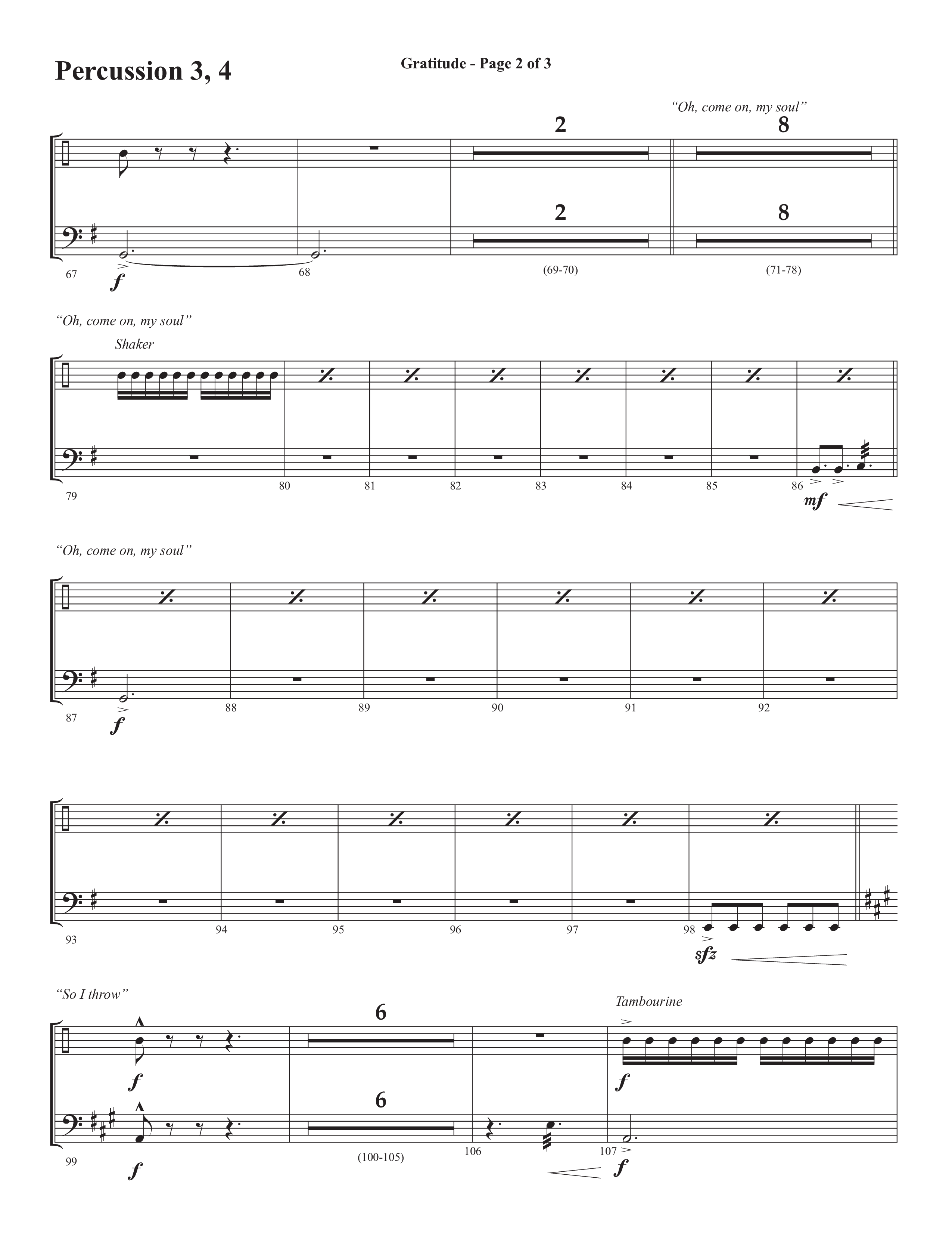 Gratitude (Choral Anthem SATB) Percussion (Semsen Music / Arr. John Bolin / Orch. Cliff Duren)