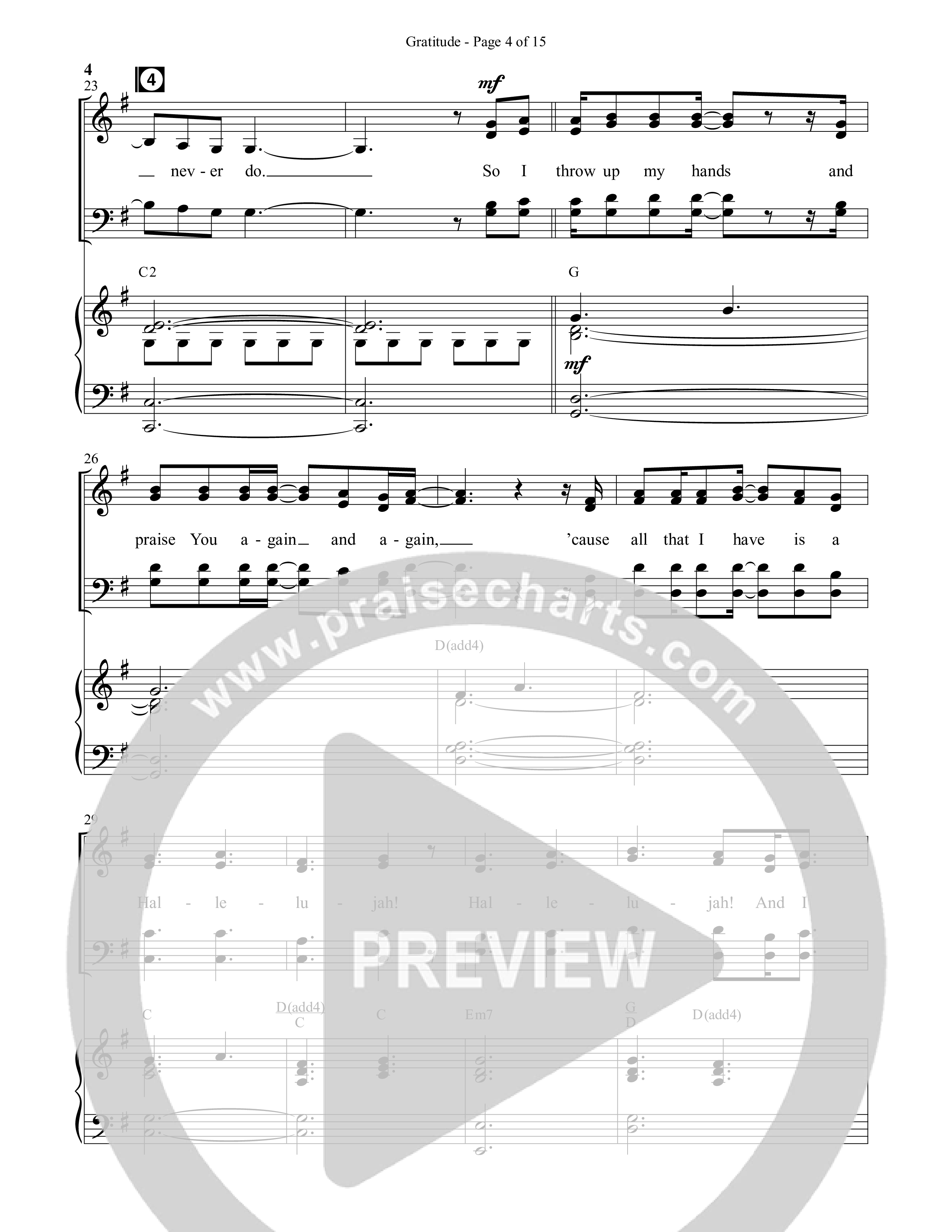 Gratitude (Choral Anthem SATB) Anthem (SATB/Piano) (Semsen Music / Arr. John Bolin / Orch. Cliff Duren)