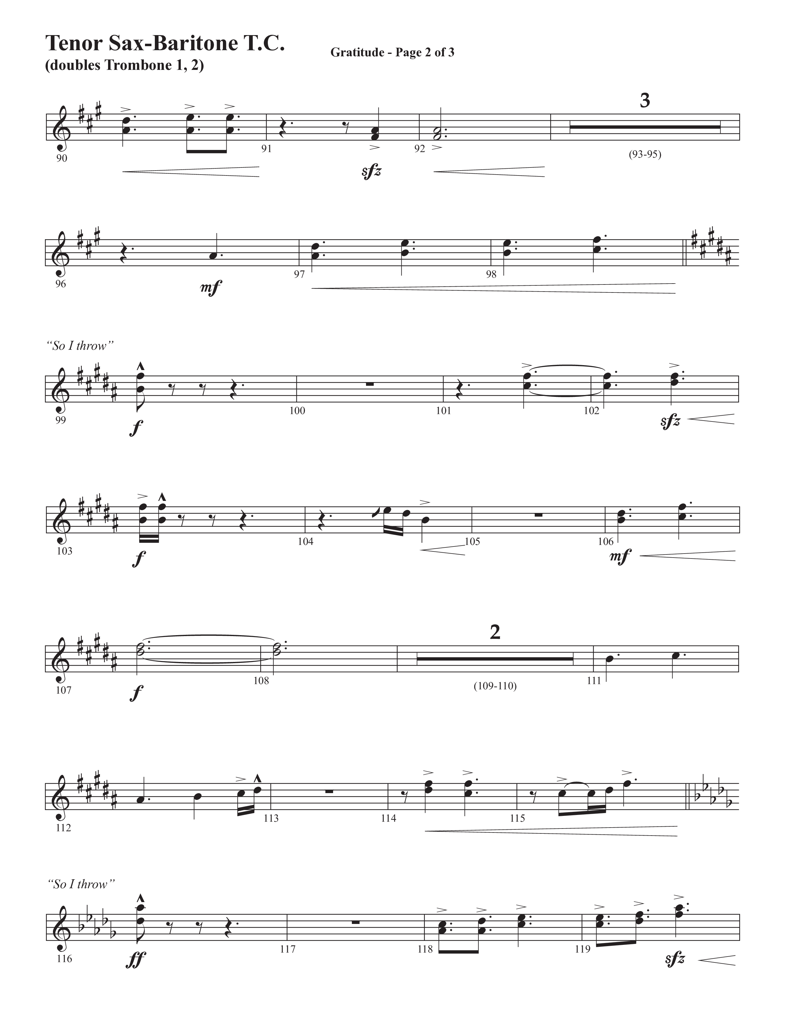 Gratitude (Choral Anthem SATB) Tenor Sax/Baritone T.C. (Semsen Music / Arr. John Bolin / Orch. Cliff Duren)