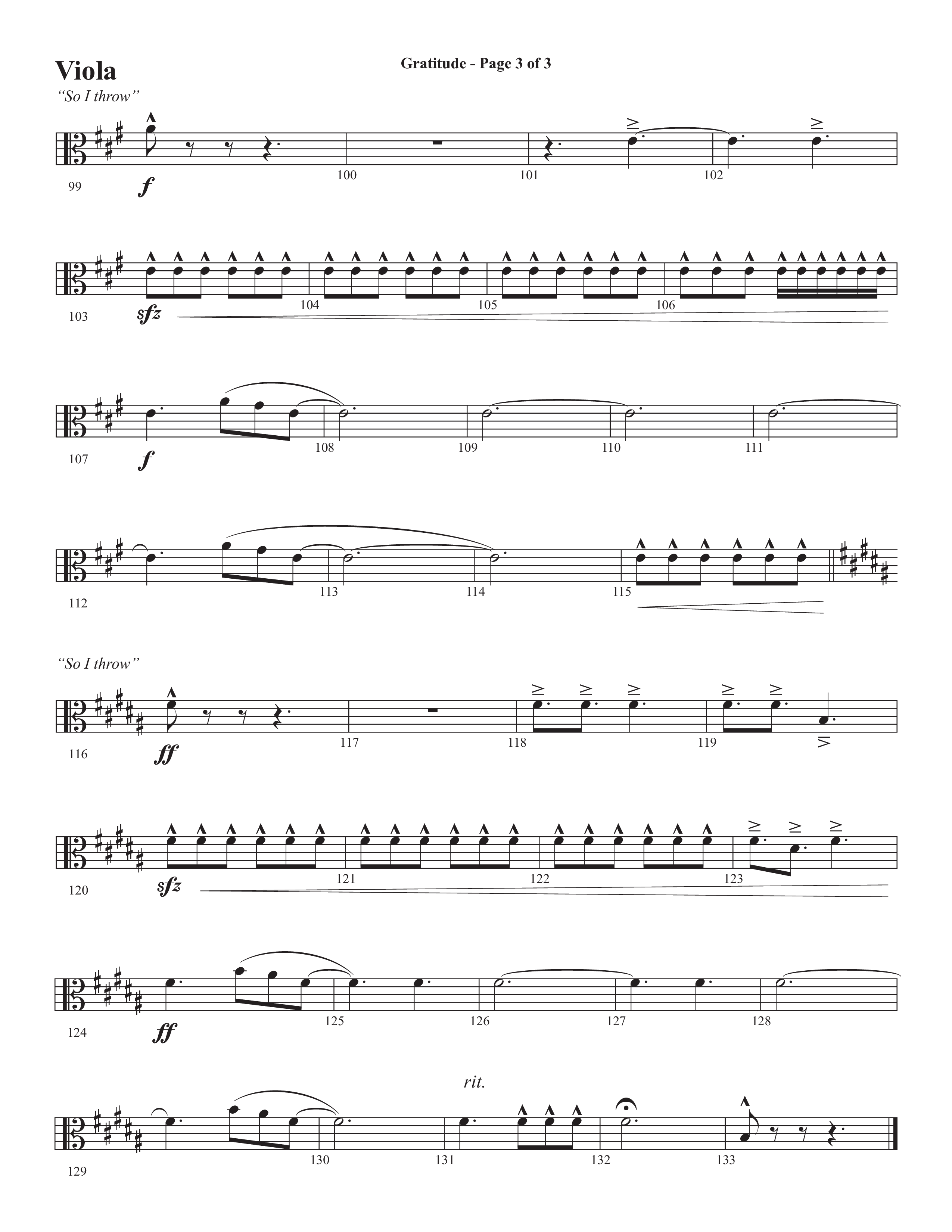 Gratitude (Choral Anthem SATB) Viola (Semsen Music / Arr. John Bolin / Orch. Cliff Duren)