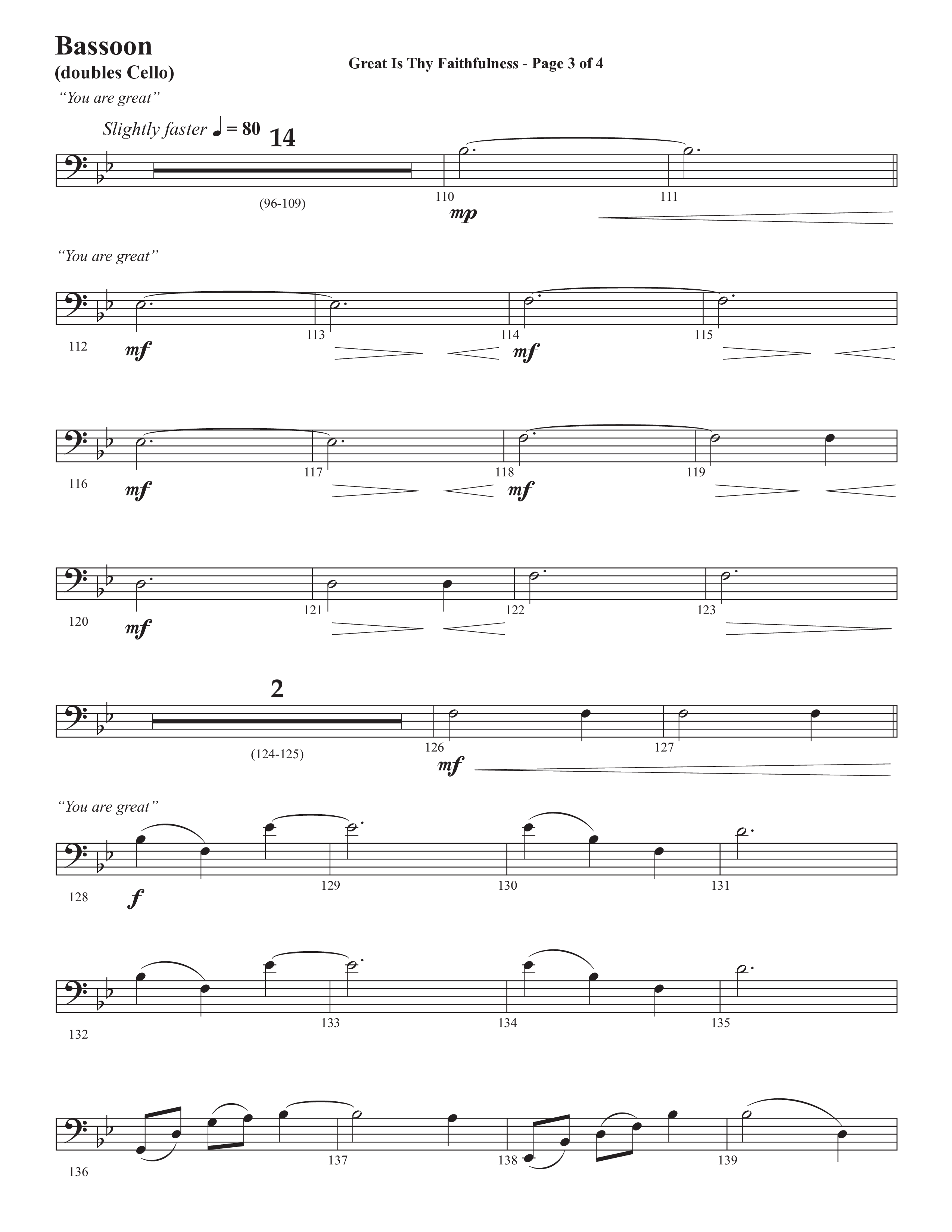 Great Is Thy Faithfulness (You Are Great) (Choral Anthem SATB) Bassoon (Semsen Music / Arr. John Bolin / Orch. David Shipps)