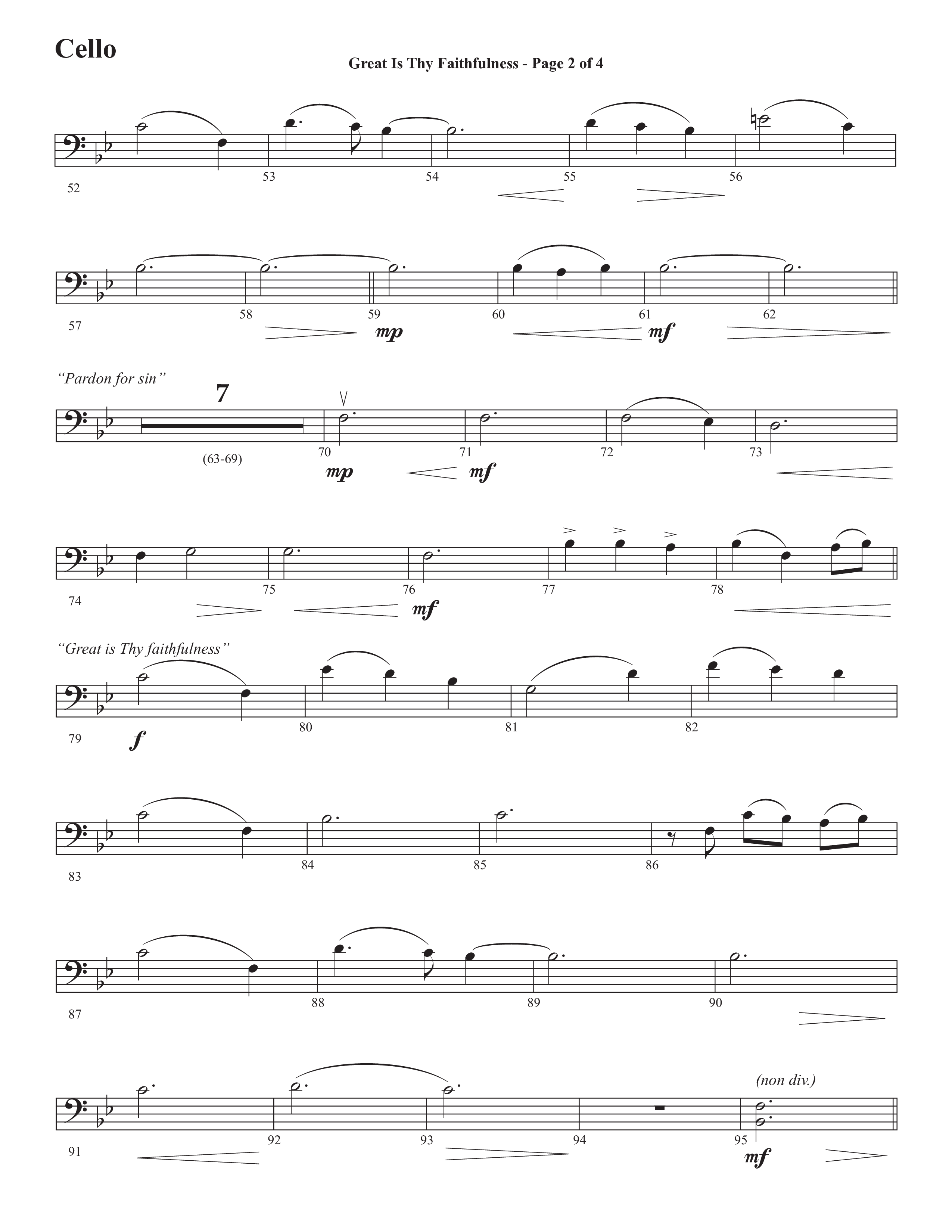 Great Is Thy Faithfulness (You Are Great) (Choral Anthem SATB) Cello (Semsen Music / Arr. John Bolin / Orch. David Shipps)