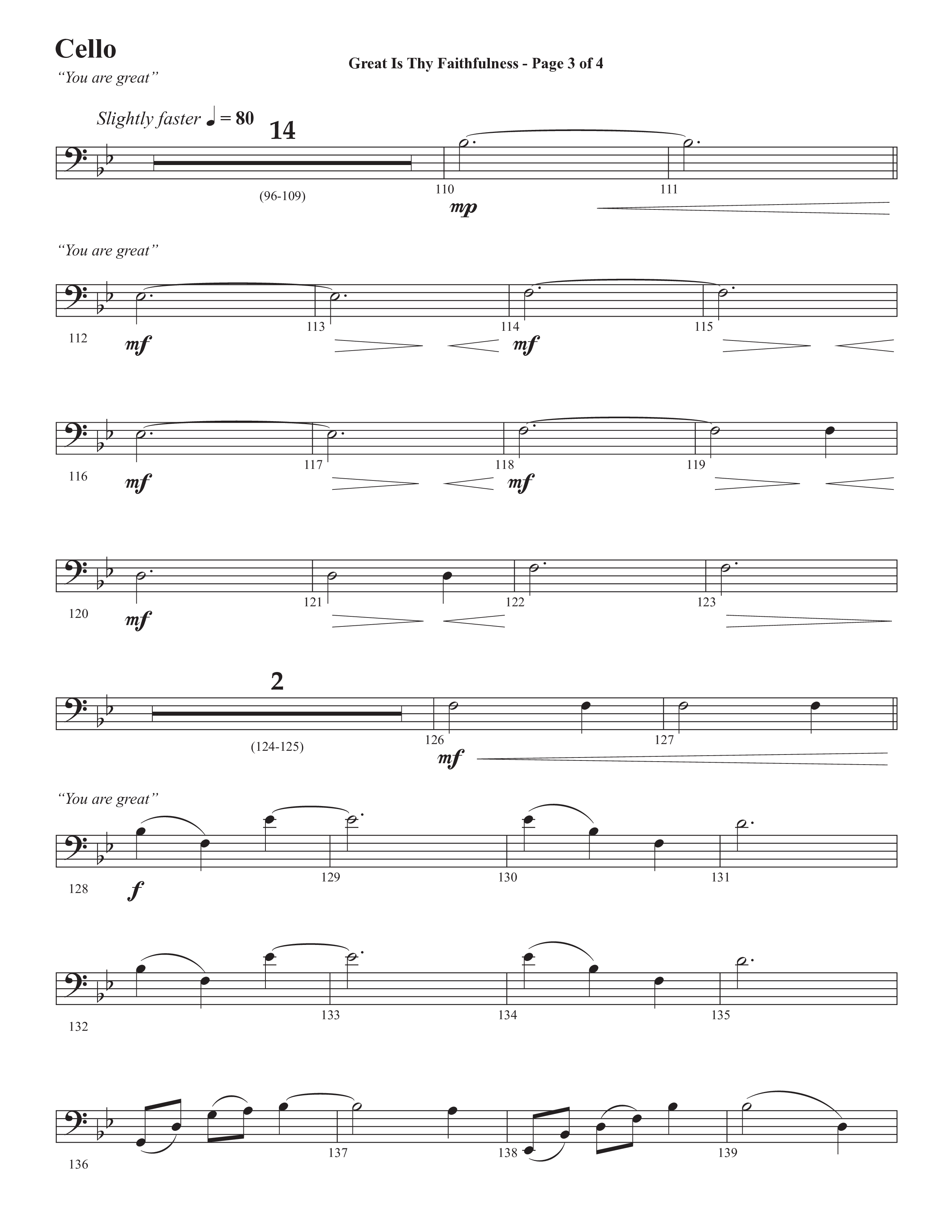 Great Is Thy Faithfulness (You Are Great) (Choral Anthem SATB) Cello (Semsen Music / Arr. John Bolin / Orch. David Shipps)