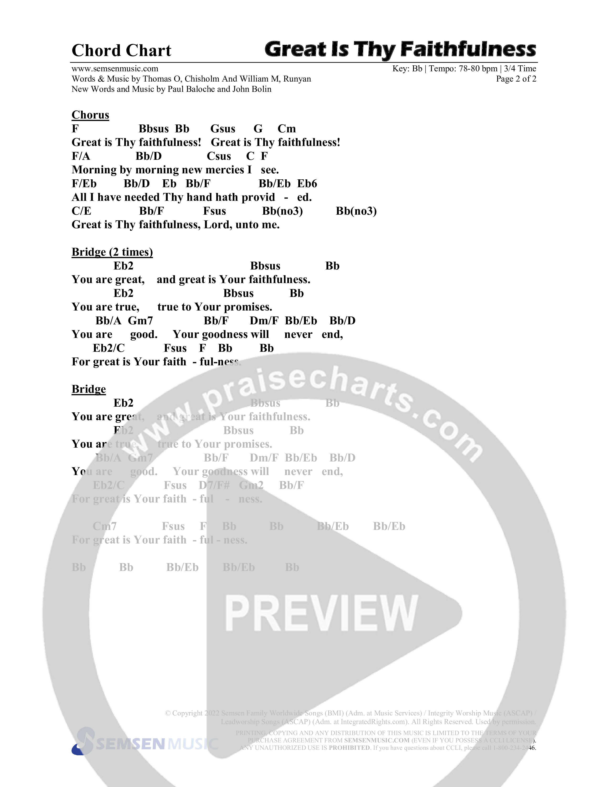 Great Is Thy Faithfulness (You Are Great) (Choral Anthem SATB) Chords & Lead Sheet (Semsen Music / Arr. John Bolin / Orch. David Shipps)