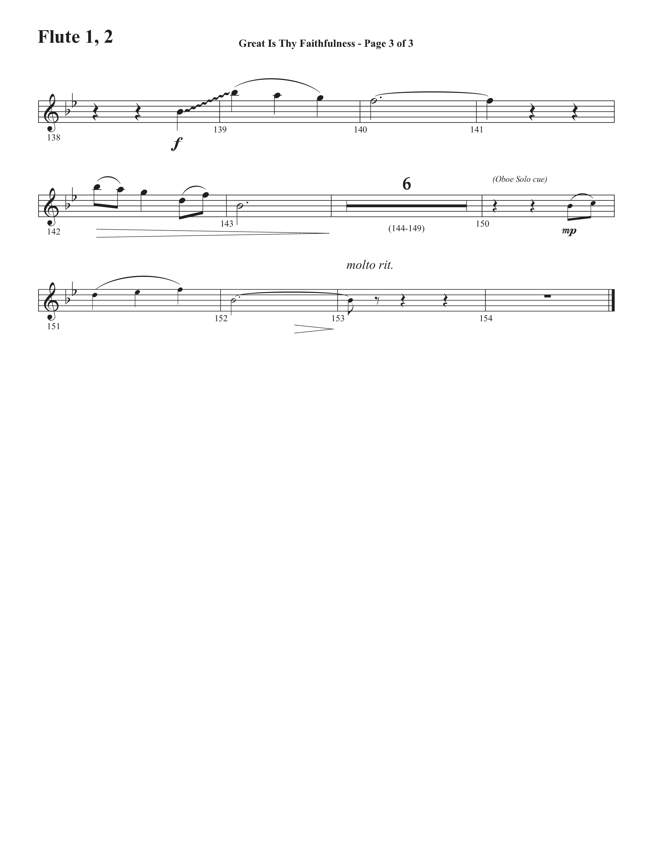 Great Is Thy Faithfulness (You Are Great) (Choral Anthem SATB) Flute 1/2 (Semsen Music / Arr. John Bolin / Orch. David Shipps)