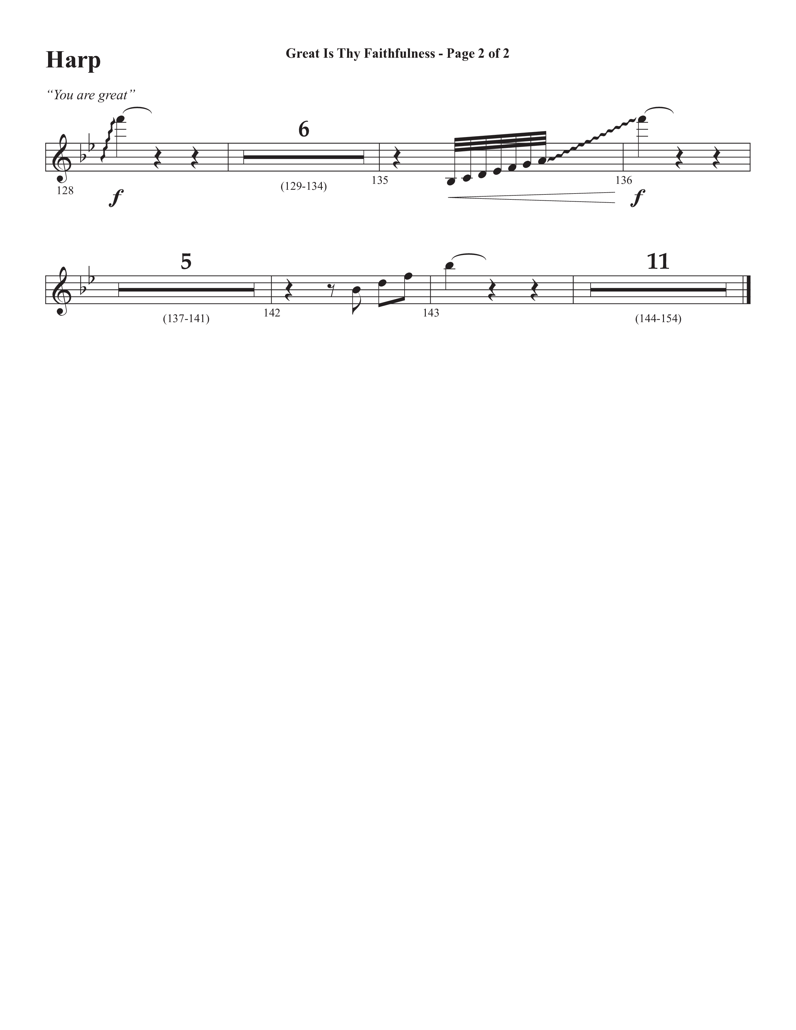 Great Is Thy Faithfulness (You Are Great) (Choral Anthem SATB) Harp (Semsen Music / Arr. John Bolin / Orch. David Shipps)