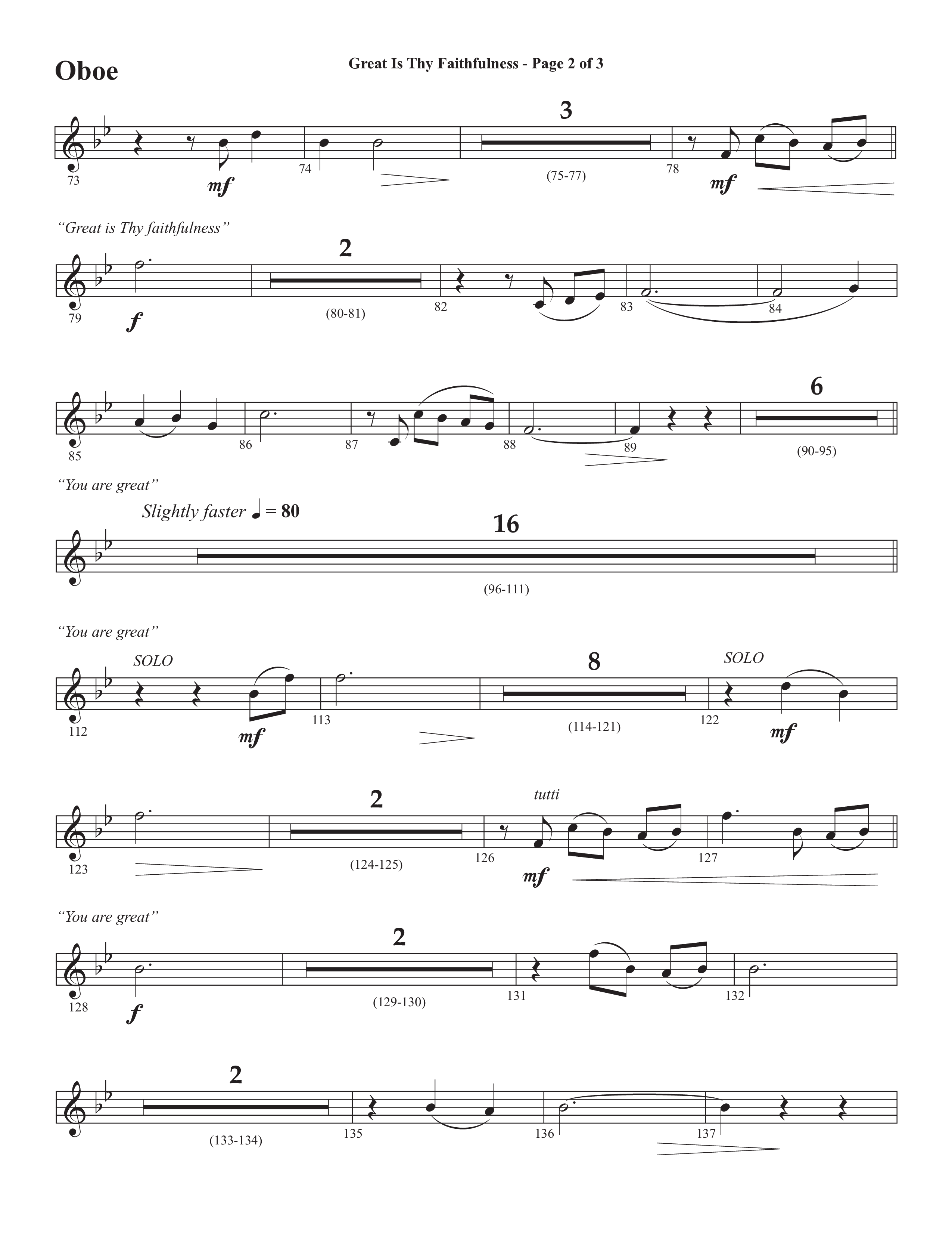 Great Is Thy Faithfulness (You Are Great) (Choral Anthem SATB) Oboe (Semsen Music / Arr. John Bolin / Orch. David Shipps)