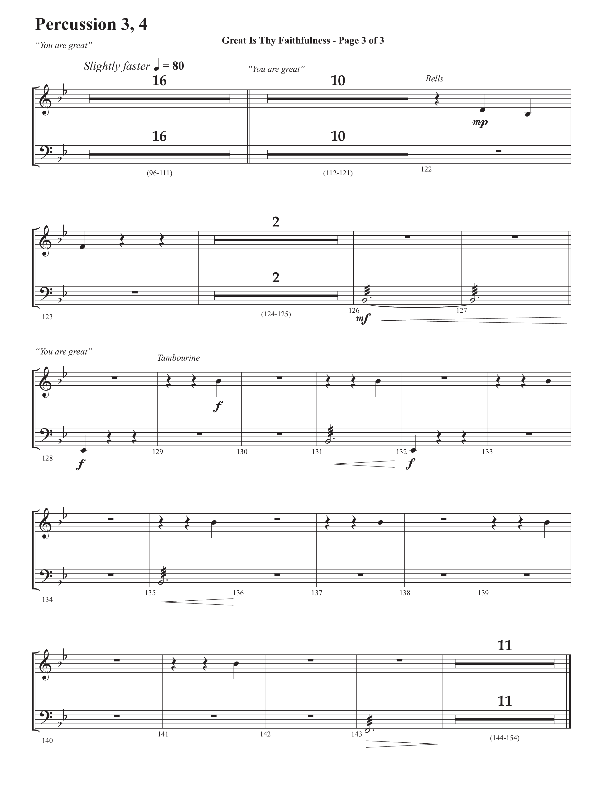 Great Is Thy Faithfulness (You Are Great) (Choral Anthem SATB) Percussion (Semsen Music / Arr. John Bolin / Orch. David Shipps)