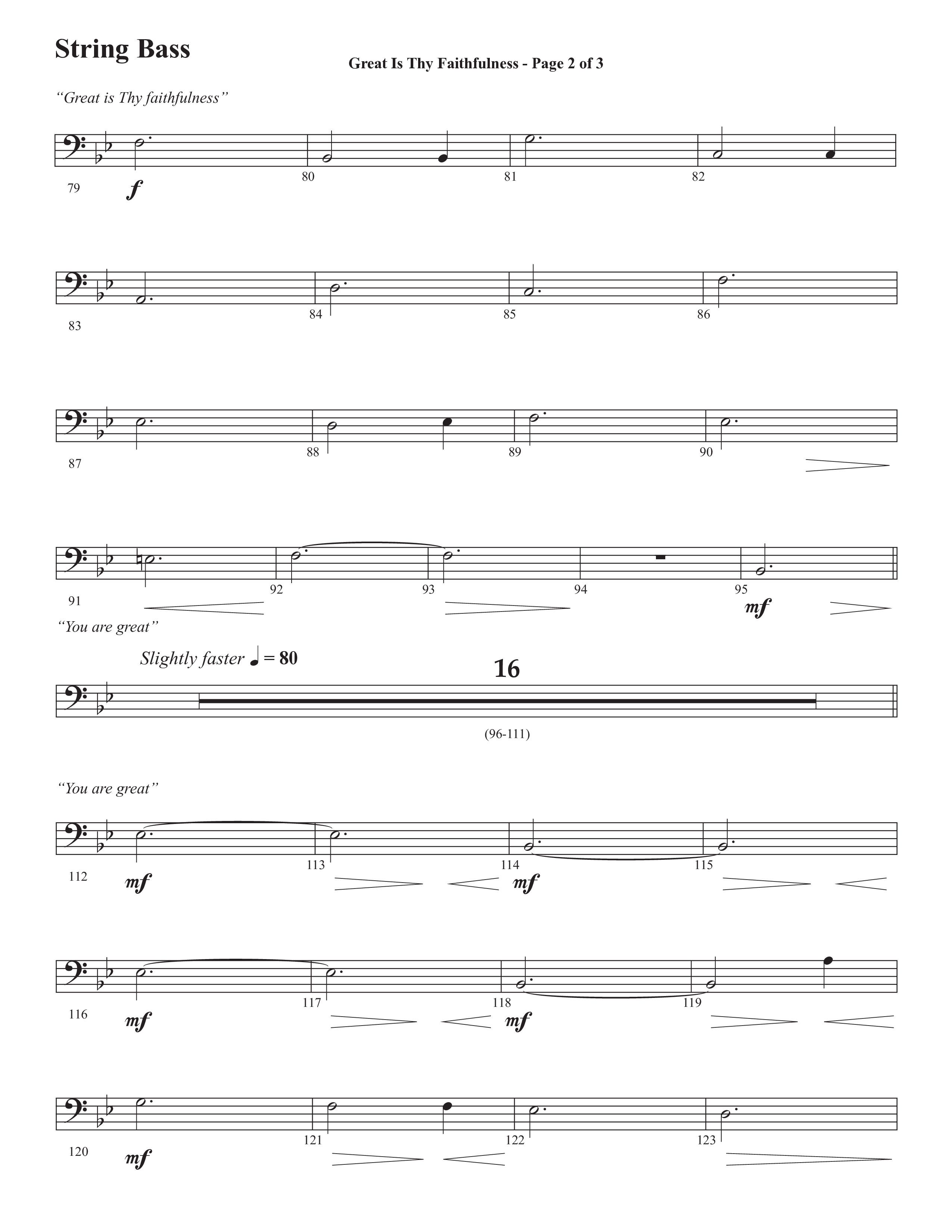 Great Is Thy Faithfulness (You Are Great) (Choral Anthem SATB) String Bass (Semsen Music / Arr. John Bolin / Orch. David Shipps)