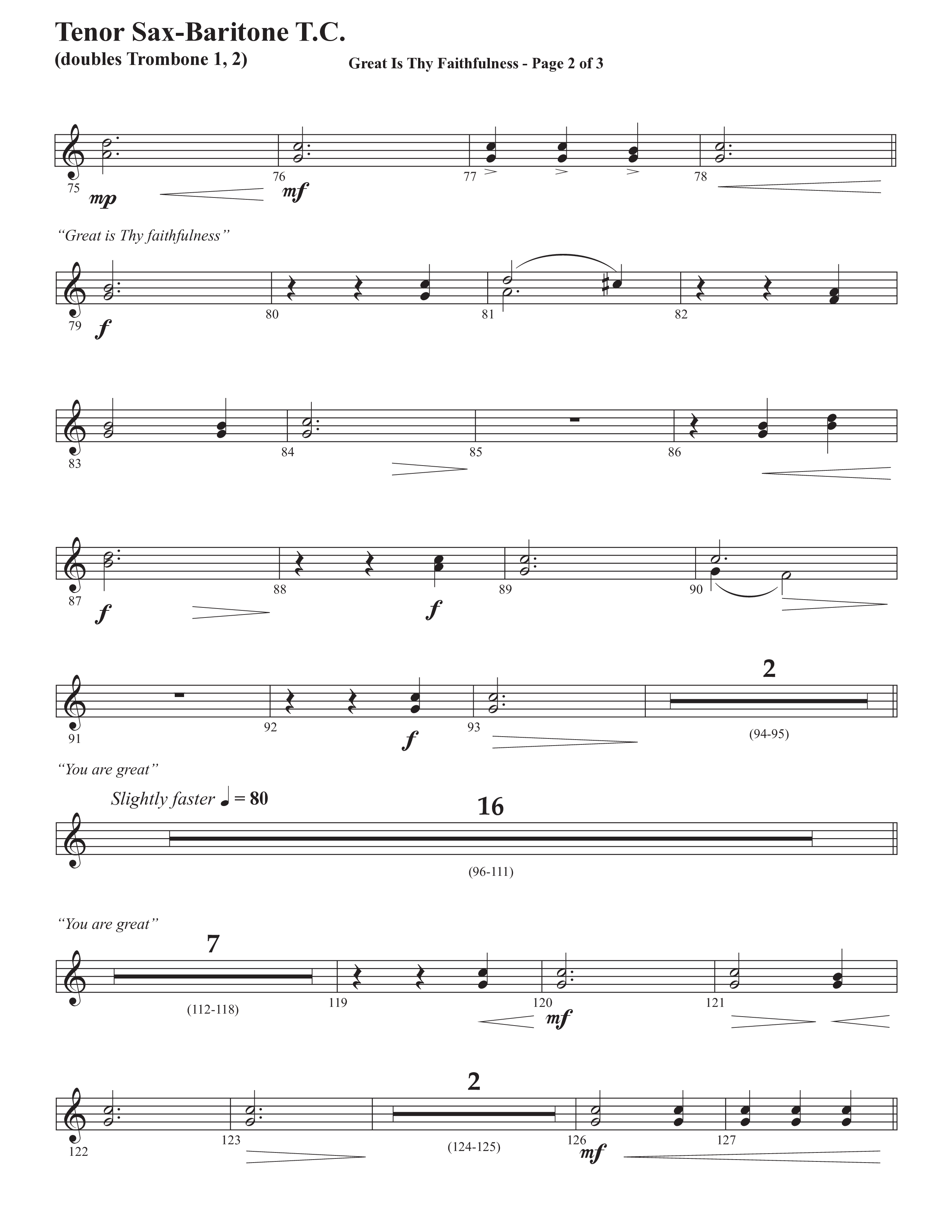Great Is Thy Faithfulness (You Are Great) (Choral Anthem SATB) Tenor Sax/Baritone T.C. (Semsen Music / Arr. John Bolin / Orch. David Shipps)
