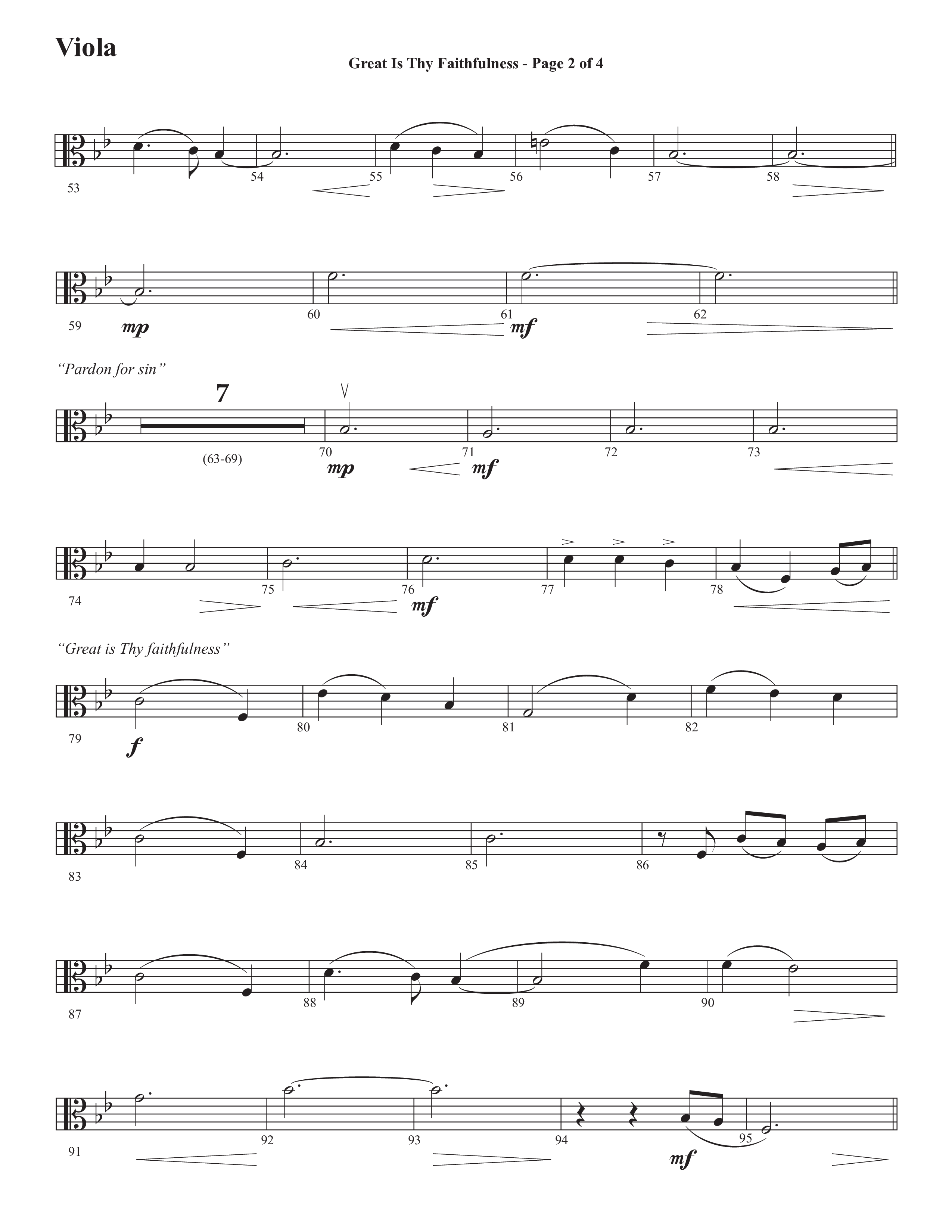 Great Is Thy Faithfulness (You Are Great) (Choral Anthem SATB) Viola (Semsen Music / Arr. John Bolin / Orch. David Shipps)