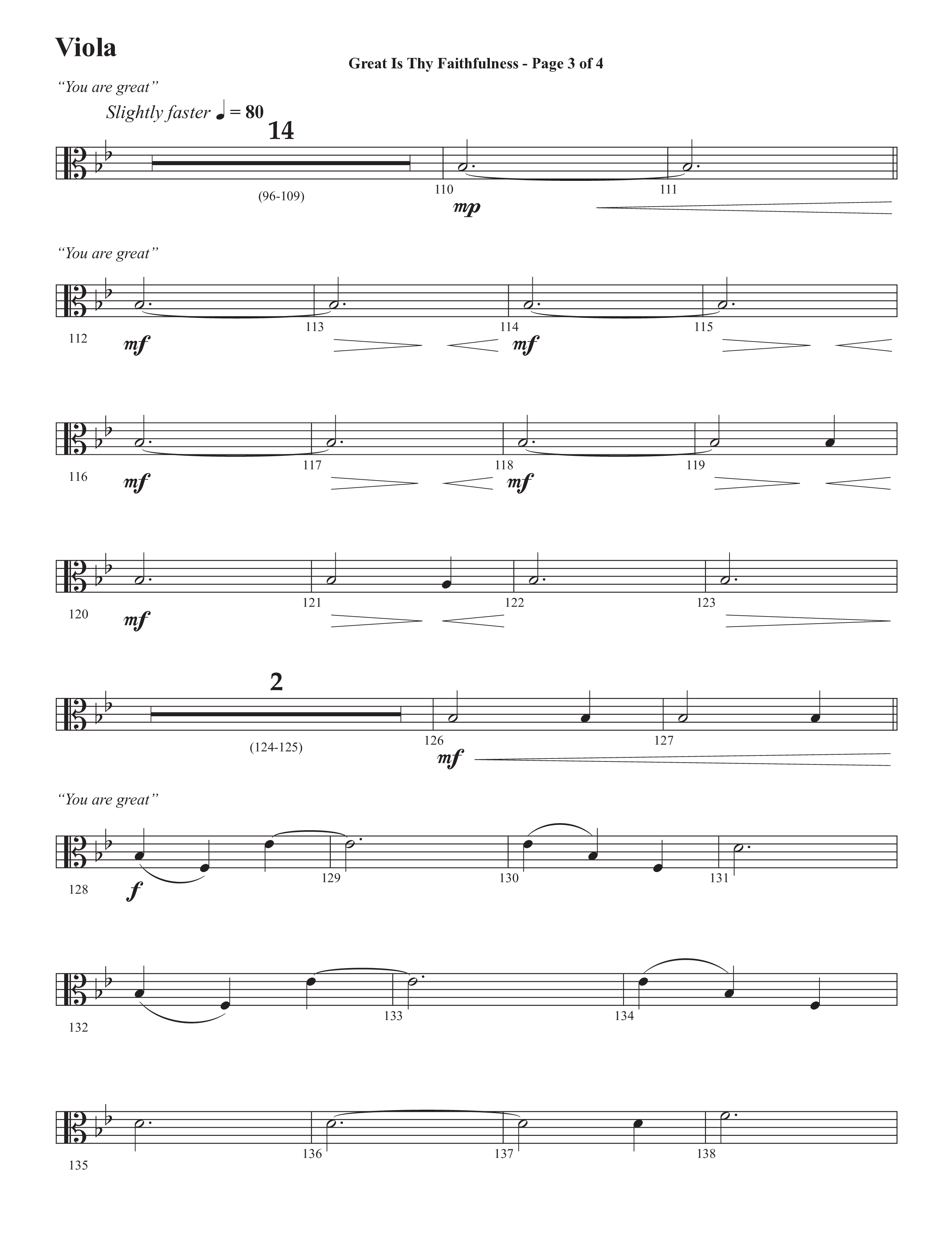 Great Is Thy Faithfulness (You Are Great) (Choral Anthem SATB) Viola (Semsen Music / Arr. John Bolin / Orch. David Shipps)