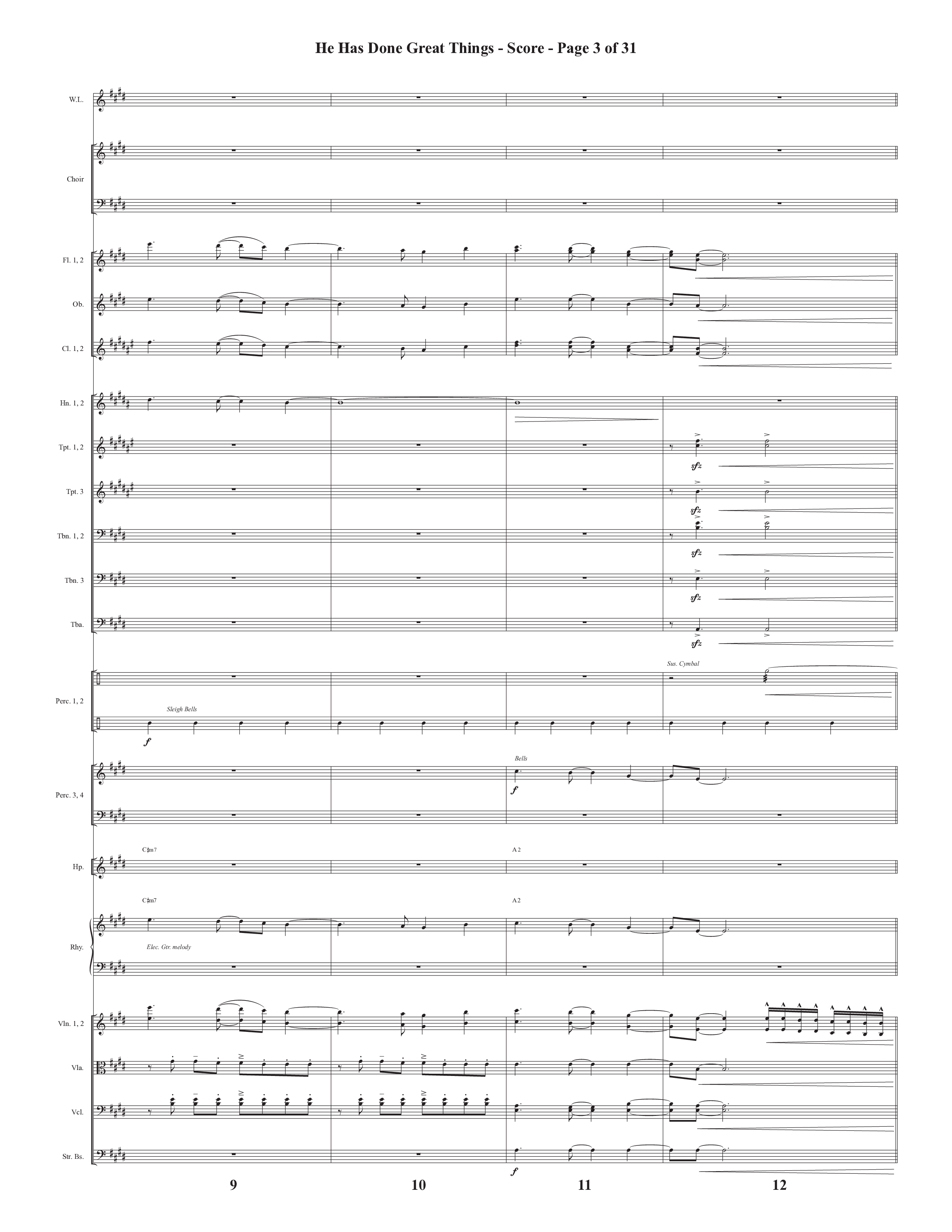 He Has Done Great Things (The Magnificat) (Choral Anthem SATB) Orchestration (Semsen Music / Arr. John Bolin / Orch. Cliff Duren)