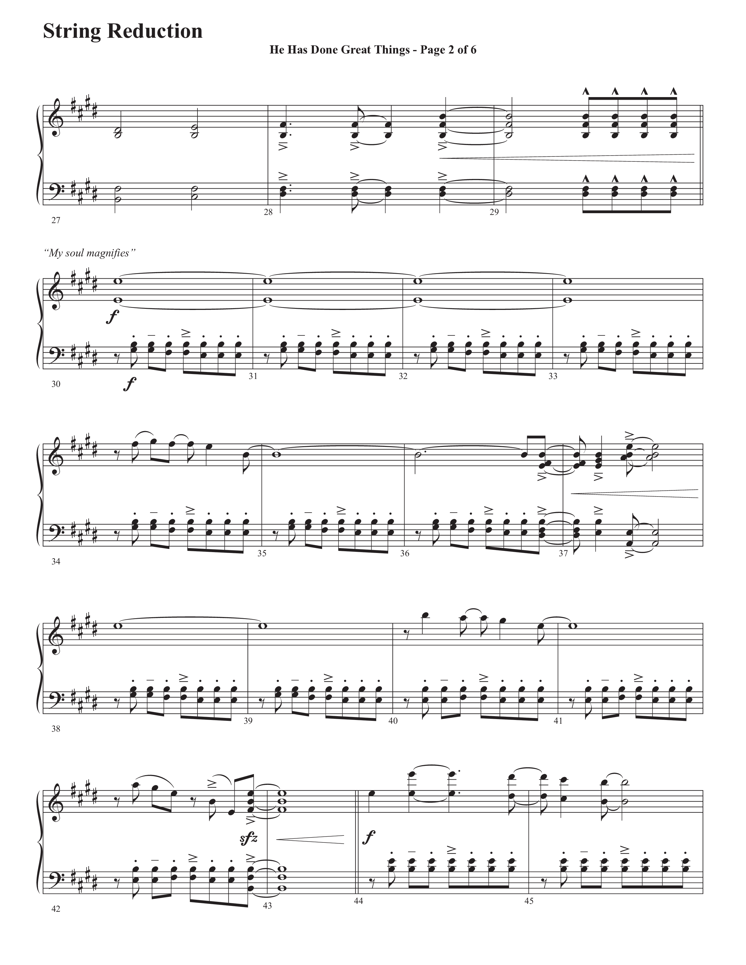 He Has Done Great Things (The Magnificat) (Choral Anthem SATB) String Reduction (Semsen Music / Arr. John Bolin / Orch. Cliff Duren)