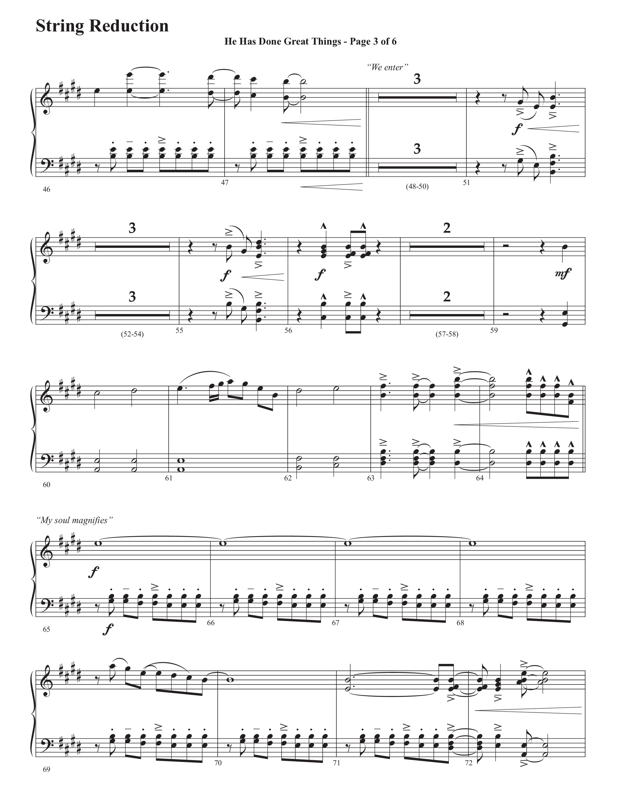 He Has Done Great Things (The Magnificat) (Choral Anthem SATB) String Reduction (Semsen Music / Arr. John Bolin / Orch. Cliff Duren)
