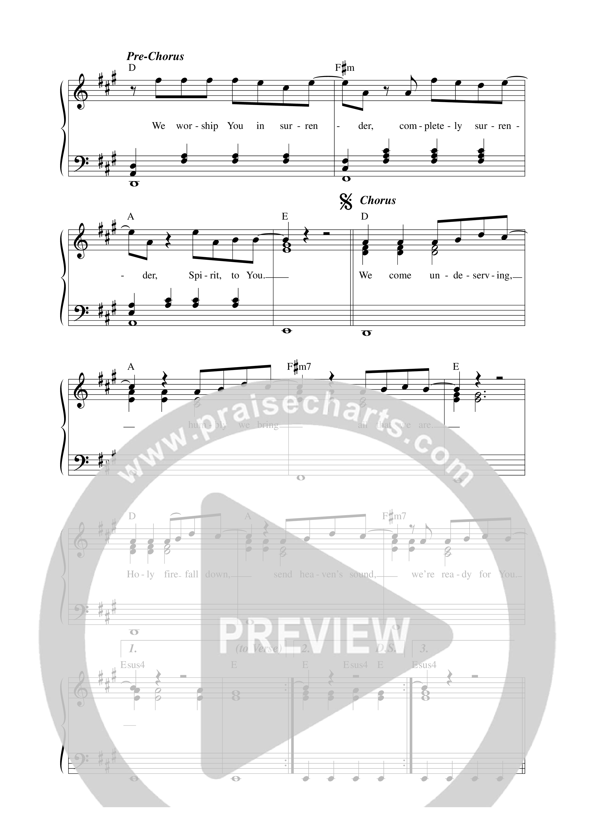 Undeserving (Ready For You) Lead Sheet Melody (ICF Worship / Dominik Laim)