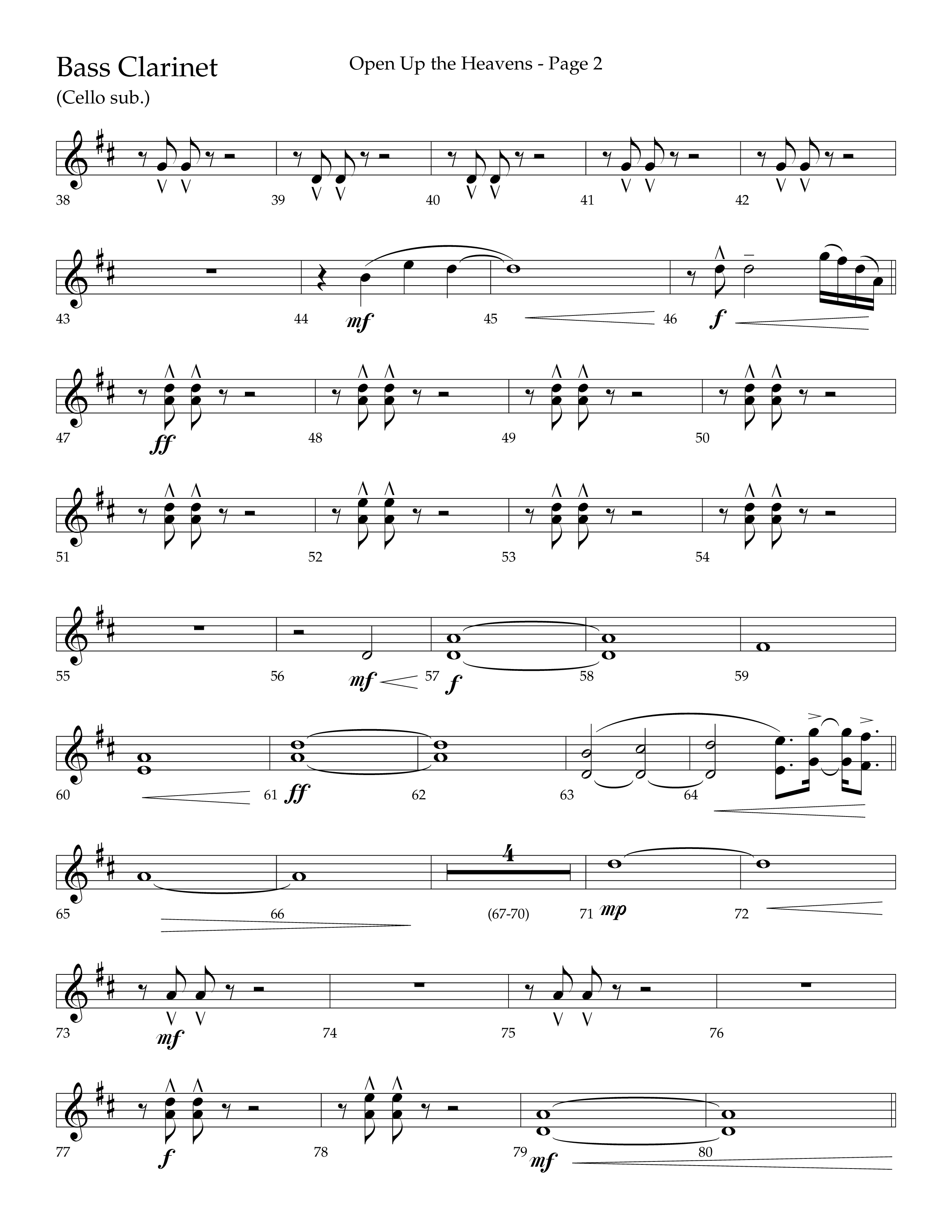 Open Up The Heavens (Choral Anthem SATB) Bass Clarinet (Lifeway Choral / Arr. Cliff Duren)