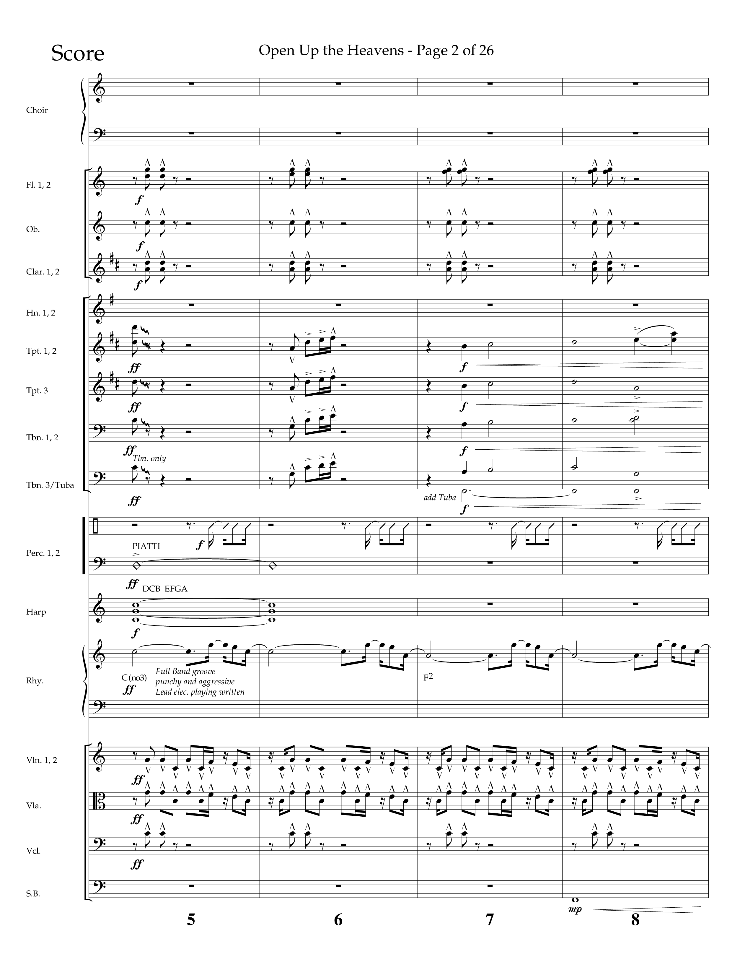 Open Up The Heavens (Choral Anthem SATB) Orchestration (Lifeway Choral / Arr. Cliff Duren)