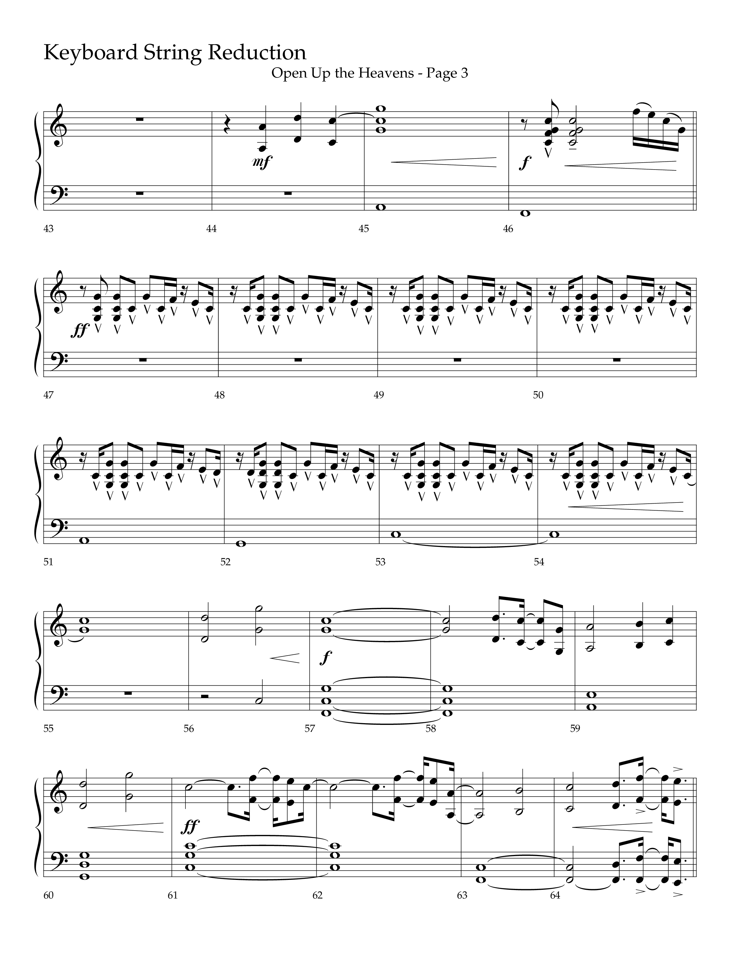 Open Up The Heavens (Choral Anthem SATB) String Reduction (Lifeway Choral / Arr. Cliff Duren)